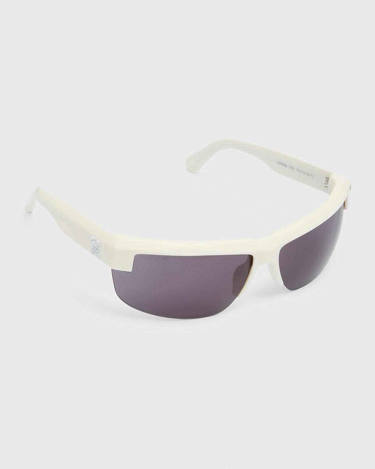 Off-white Men's Toledo Half-rim Acetate Sunglasses In White Dark Grey