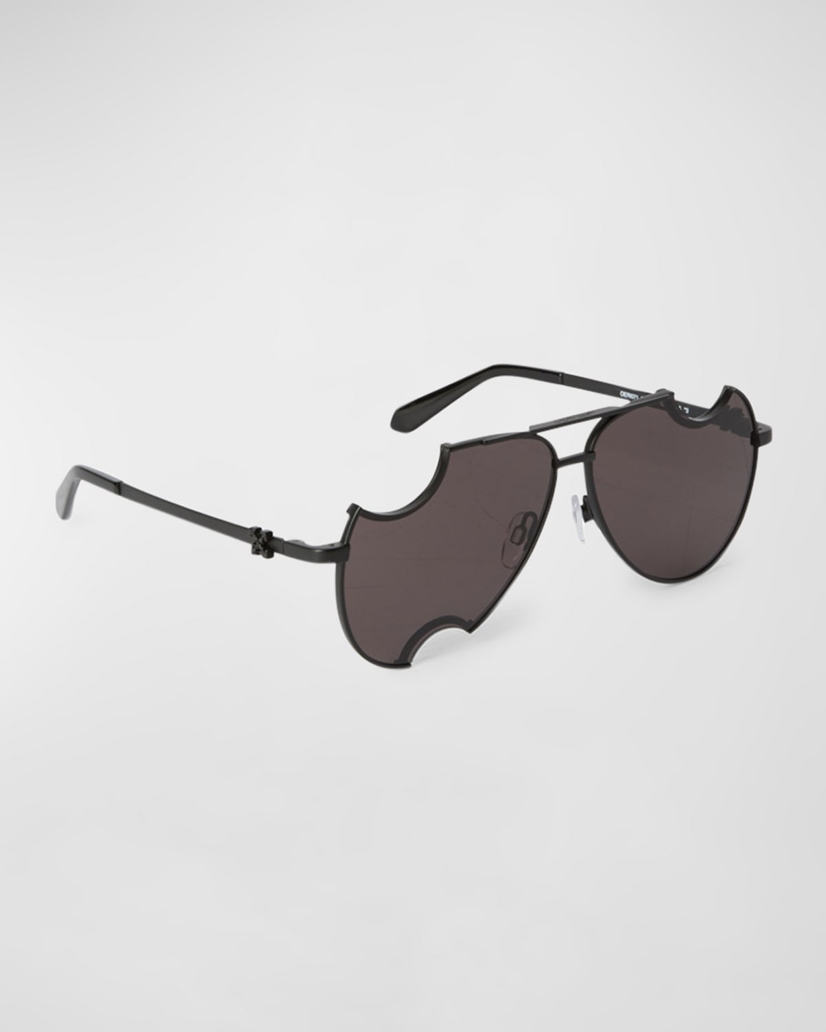 Off-white Men's Dallas Meteor Metal Aviator Sunglasses In Black Dark Grey