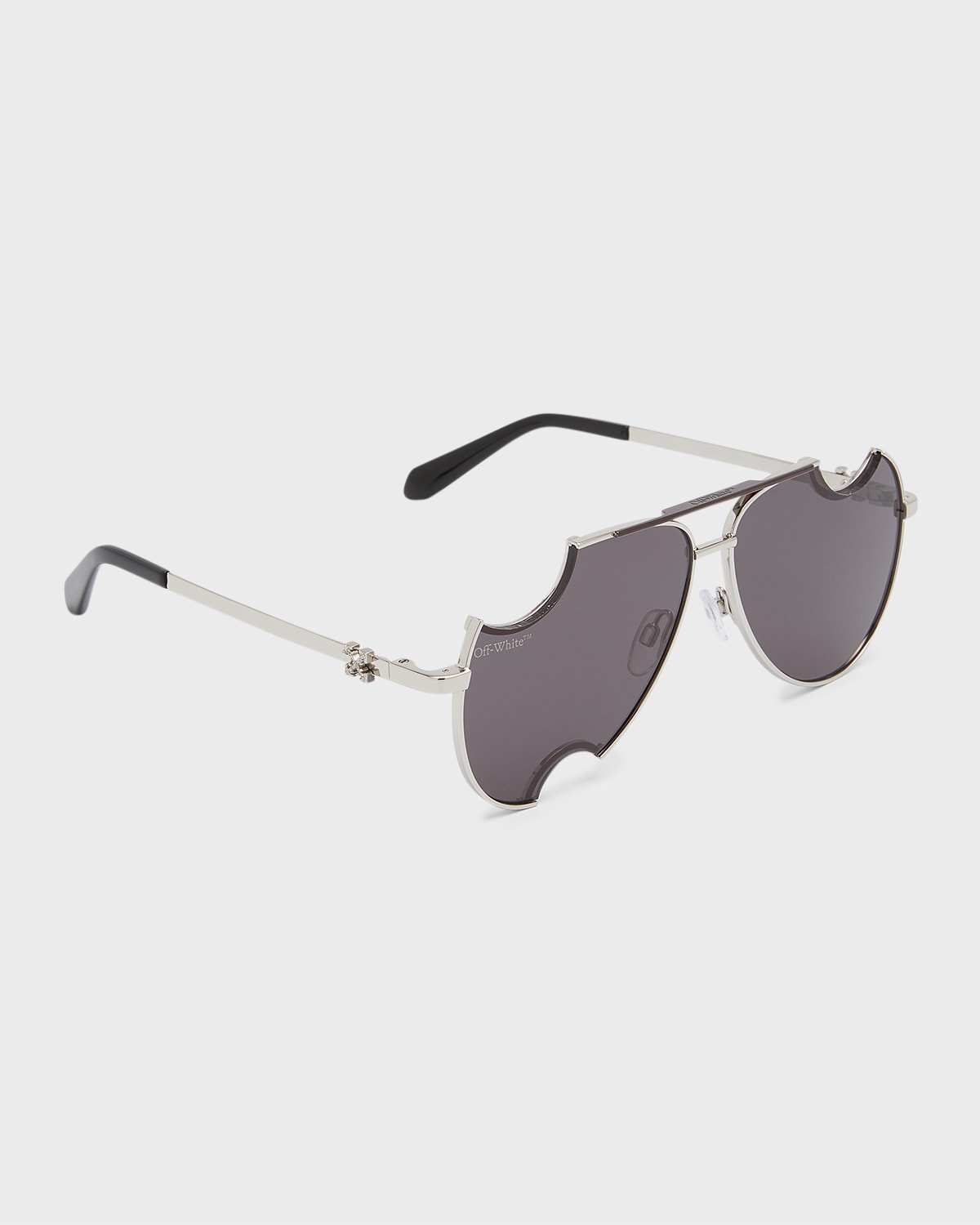 OFF-WHITE MEN'S DALLAS METEOR METAL AVIATOR SUNGLASSES 