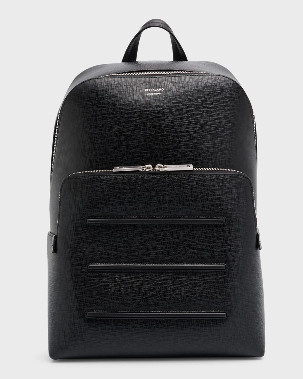 Shop Ferragamo Men's New Revival Leather Backpack In Nero