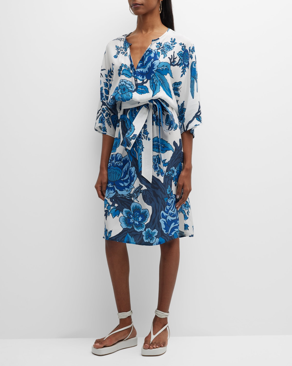 Figue Hannah Floral-Print Belted Midi Dress