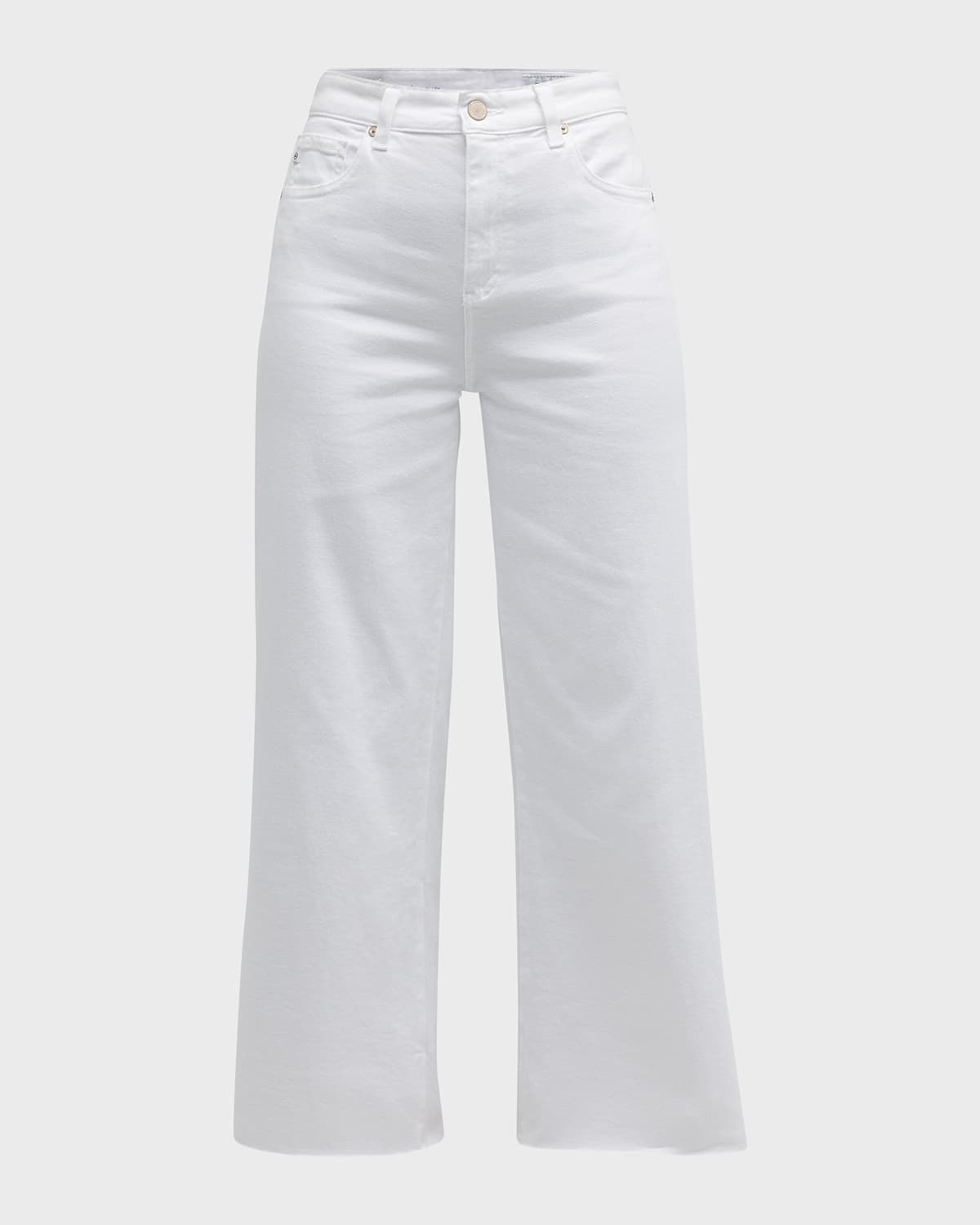 Ag Rosie Cropped High-rise Wide-leg Jeans In Modern White | ModeSens