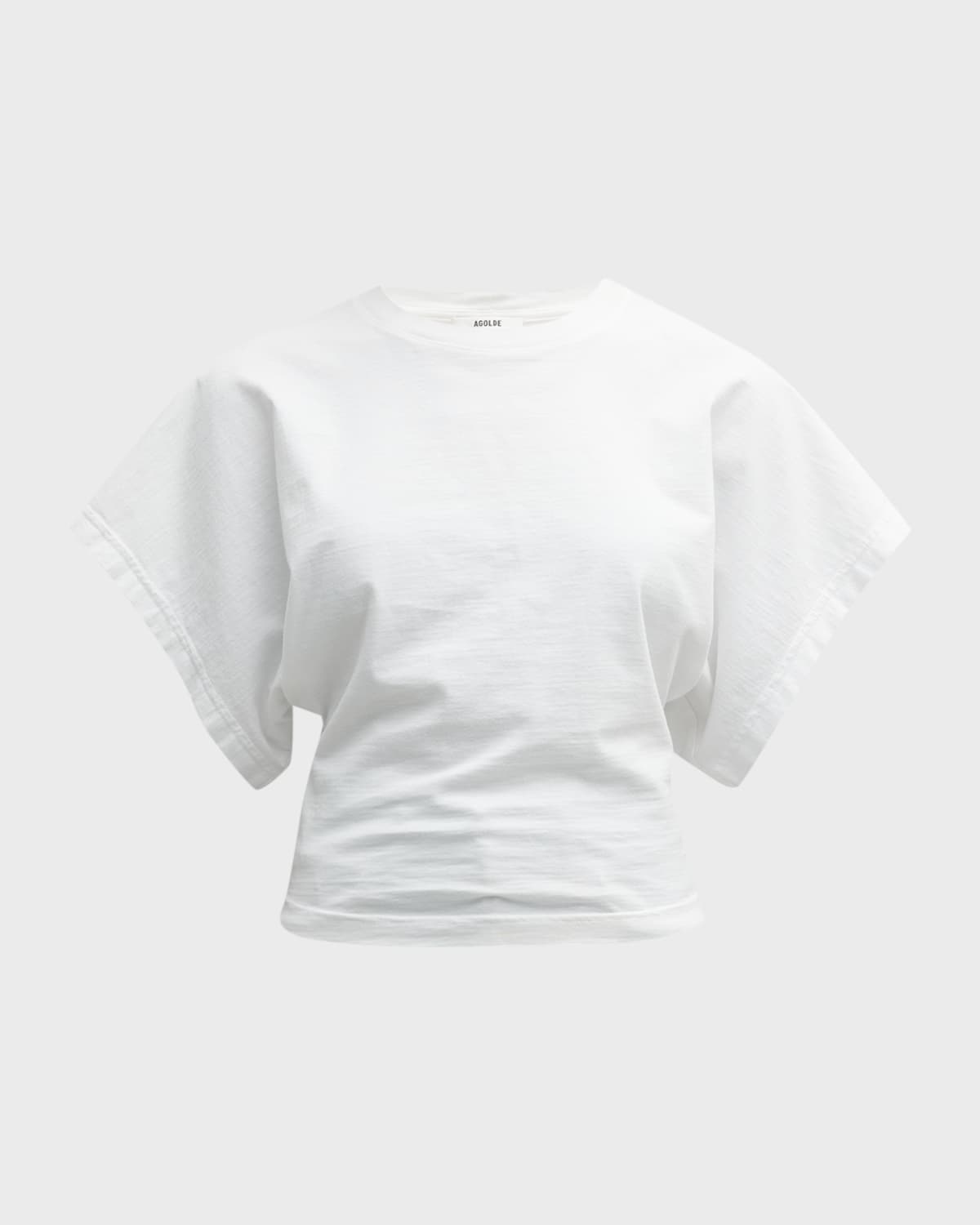 Shop Agolde Britt Flared-sleeve Tee In White