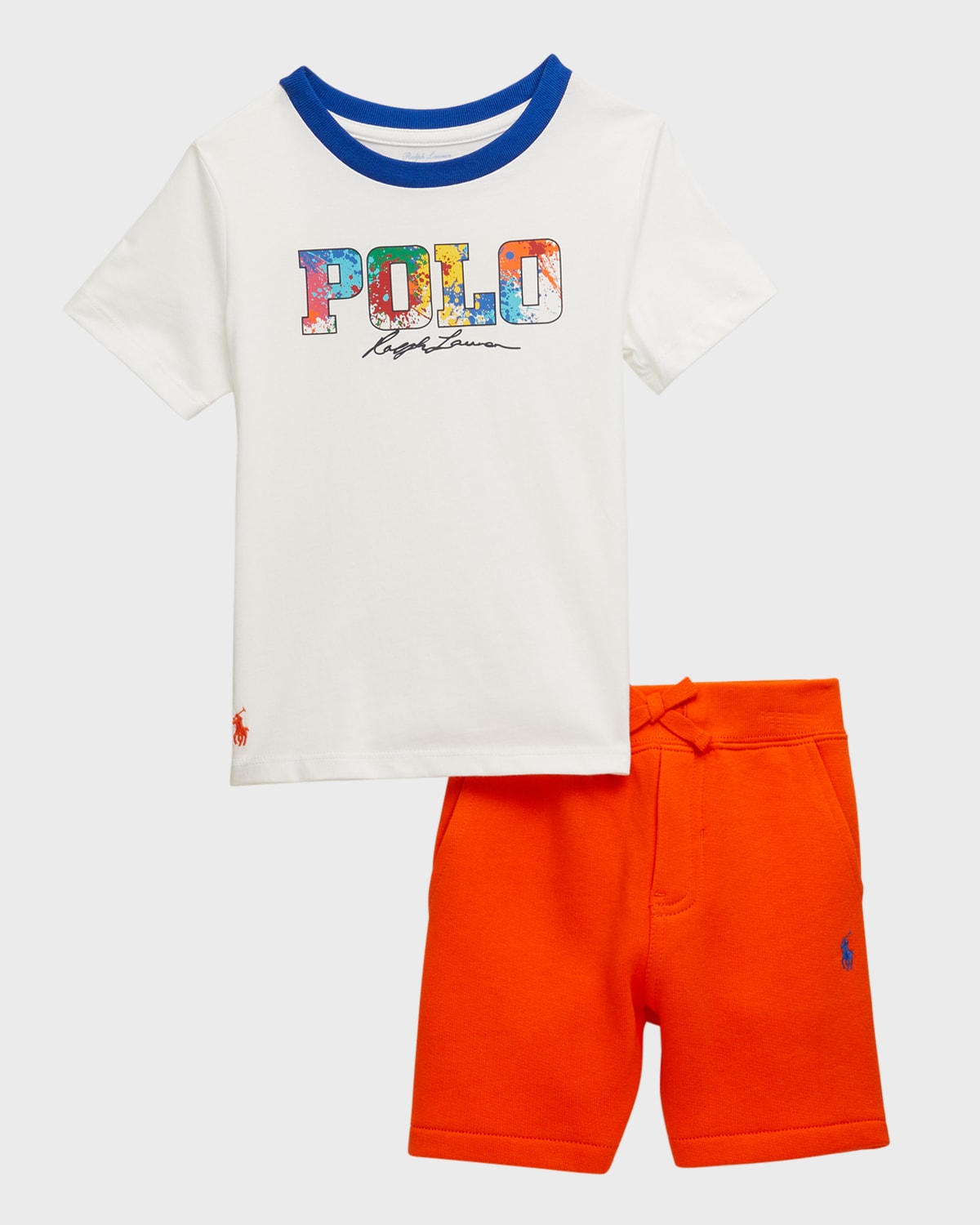 Boy's Paint-Splatter Jersey Two-Piece Set, Size 3M-24M