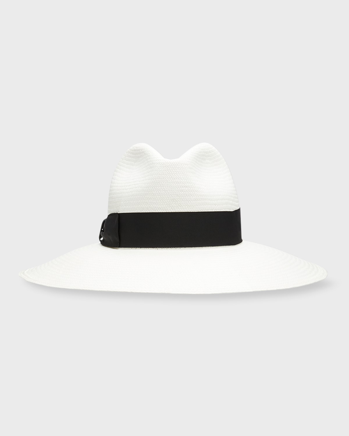 Borsalino White Straw Hat In Bianco