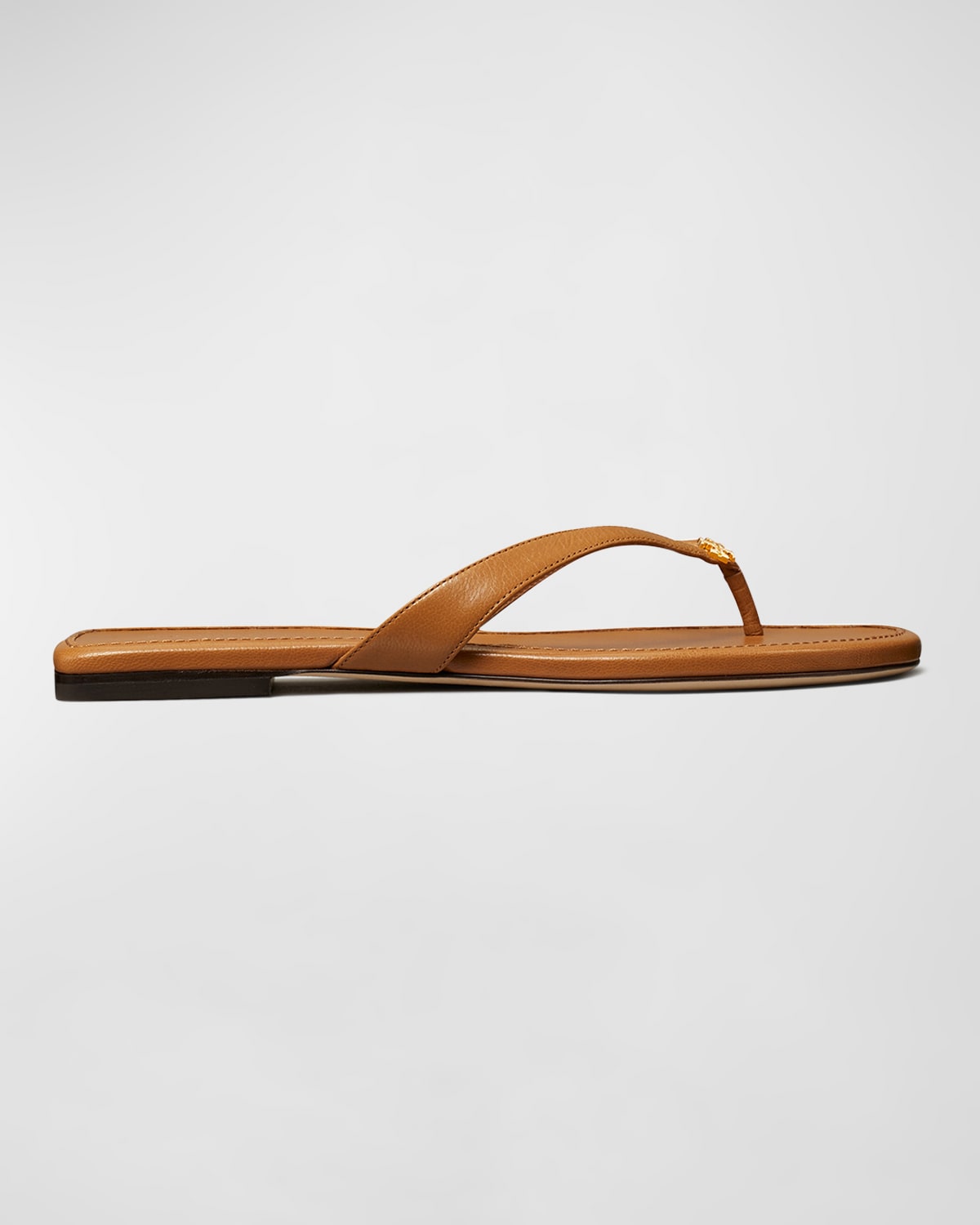 Tory Burch Capri Medallion Flip Flop Sandals In Caramel Corn