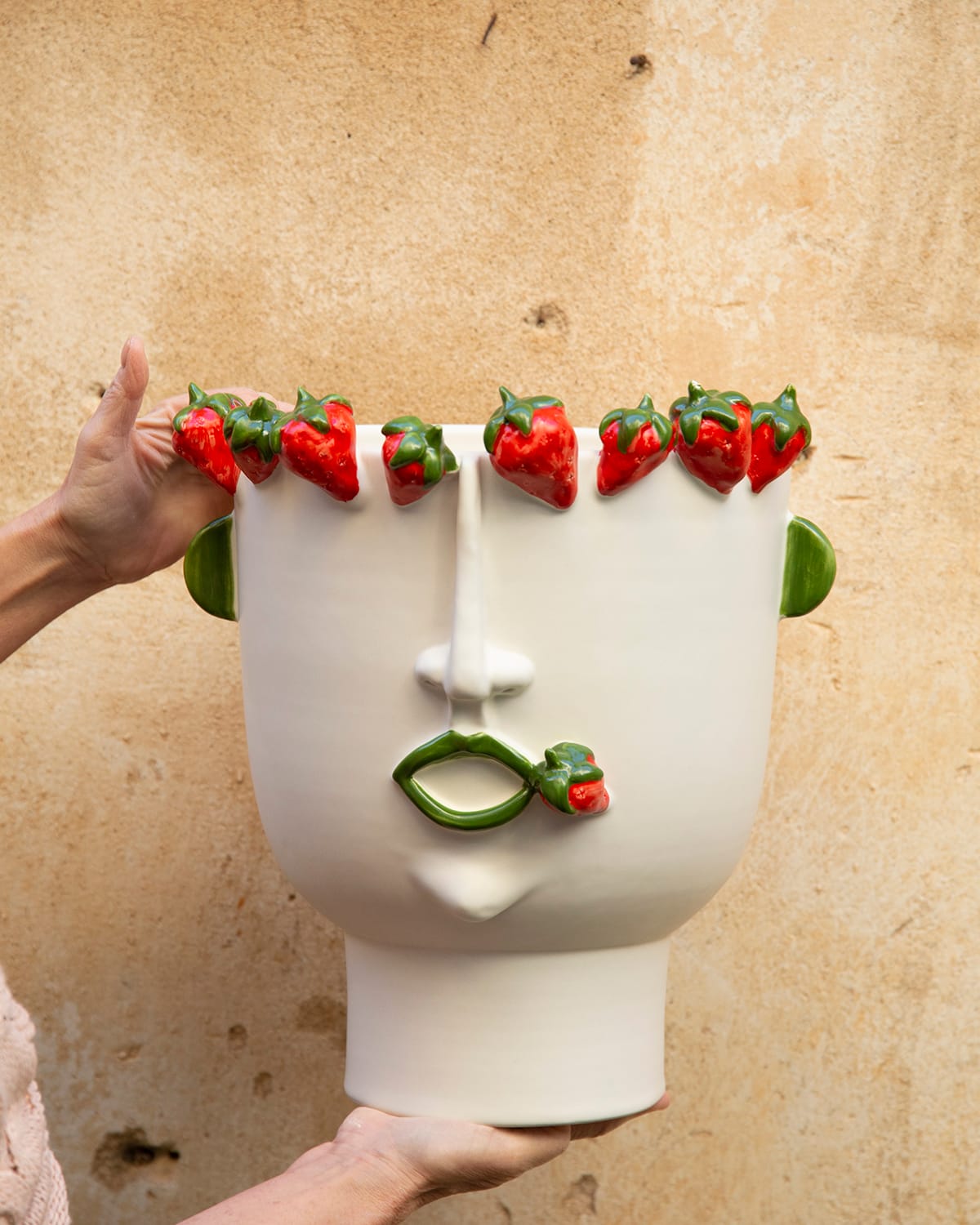 Donna Fragraria Seller of Strawberries Big Head Vase