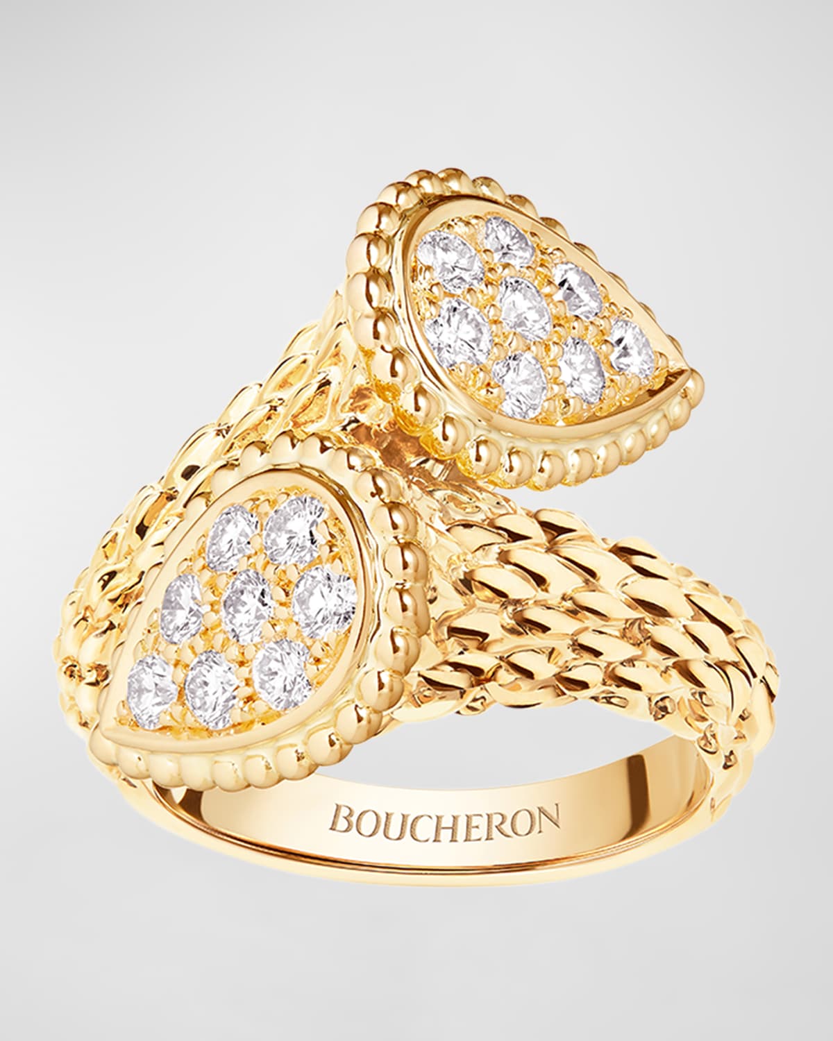 Boucheron Serpent Boheme 18K Yellow Gold Diamond Ring, EU 52 / US 6