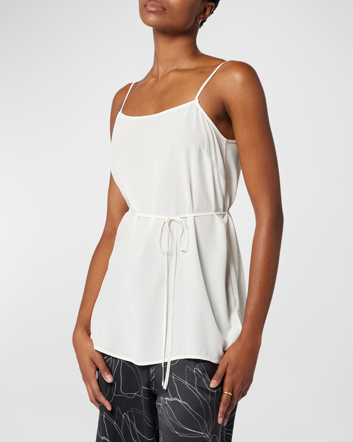 EQUIPMENT WILLOW LONG BELTED SCOOP-NECK CAMI
