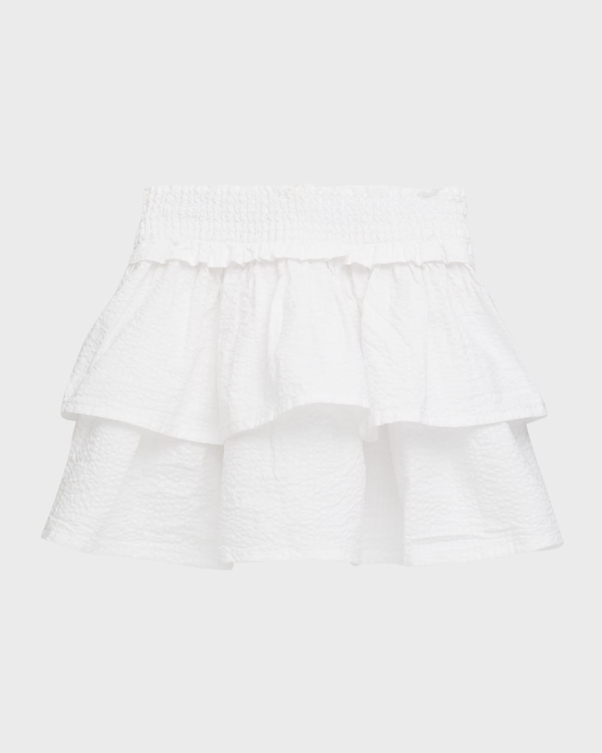 Ralph Lauren Kids' Girl's Cotton Tiered Seersucker Skirt In White