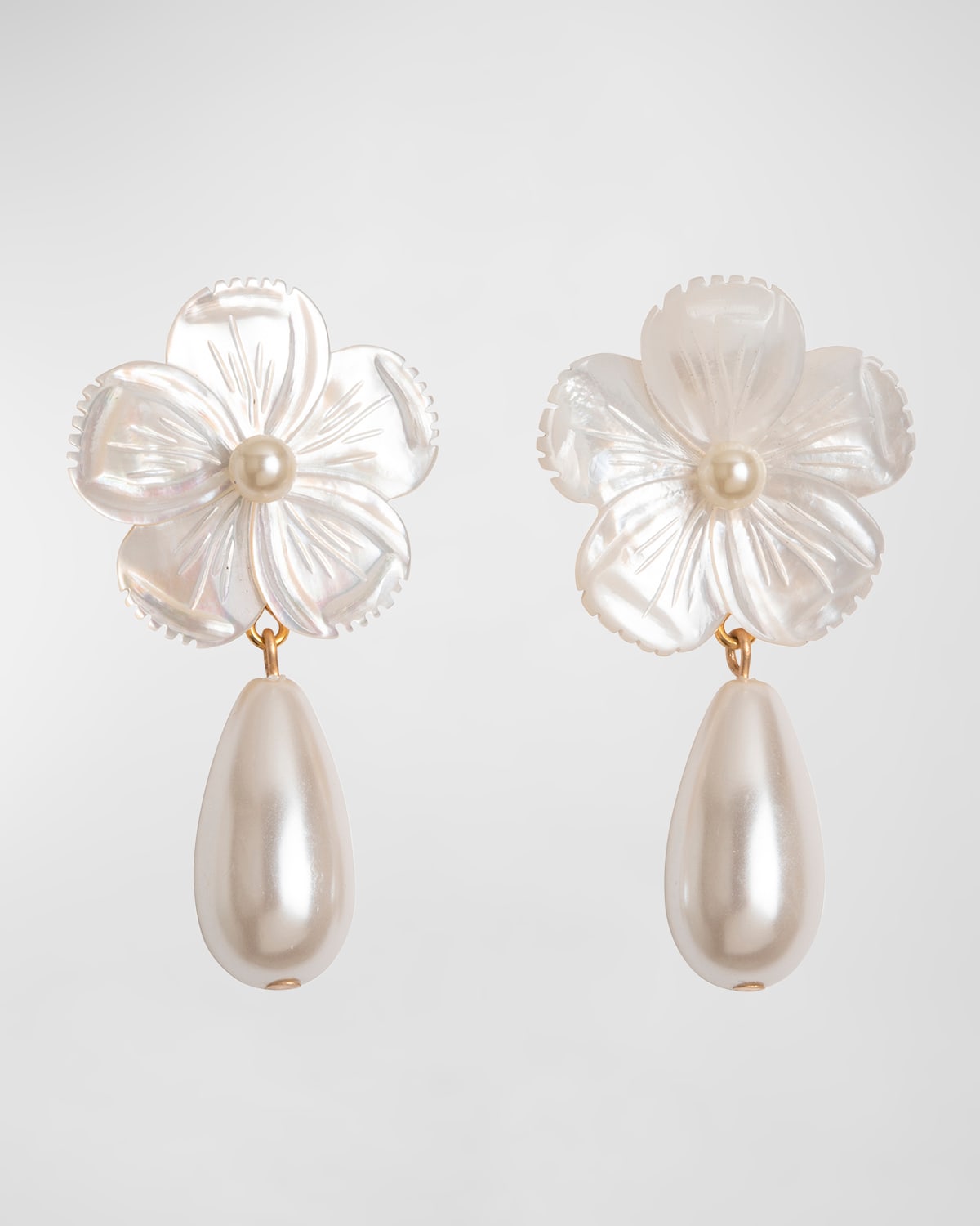 JENNIFER BEHR PETRONELLA PEARL FLOWER EARRINGS