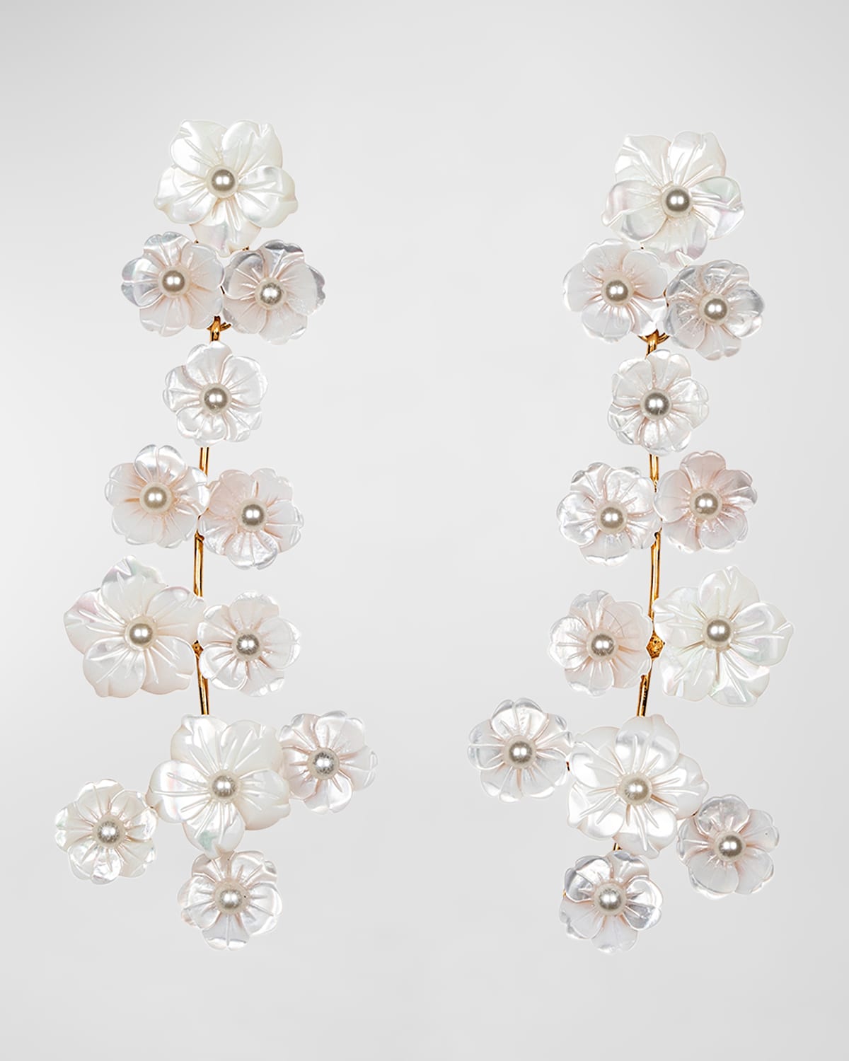 Annette Ferdinandsen White Mother of Pearl Bamboo Earrings