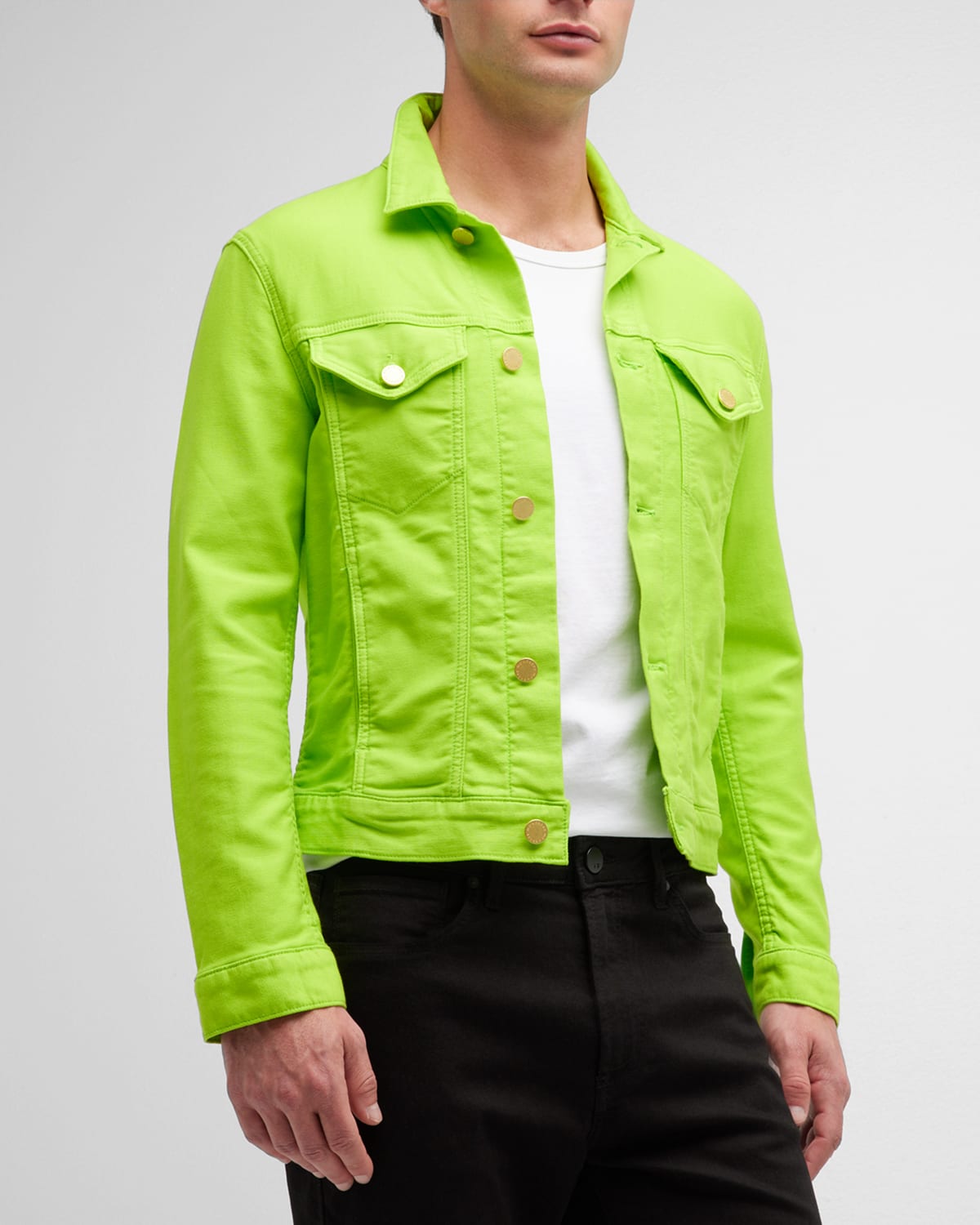 Danezon Men's Green Denim Jean Jacket