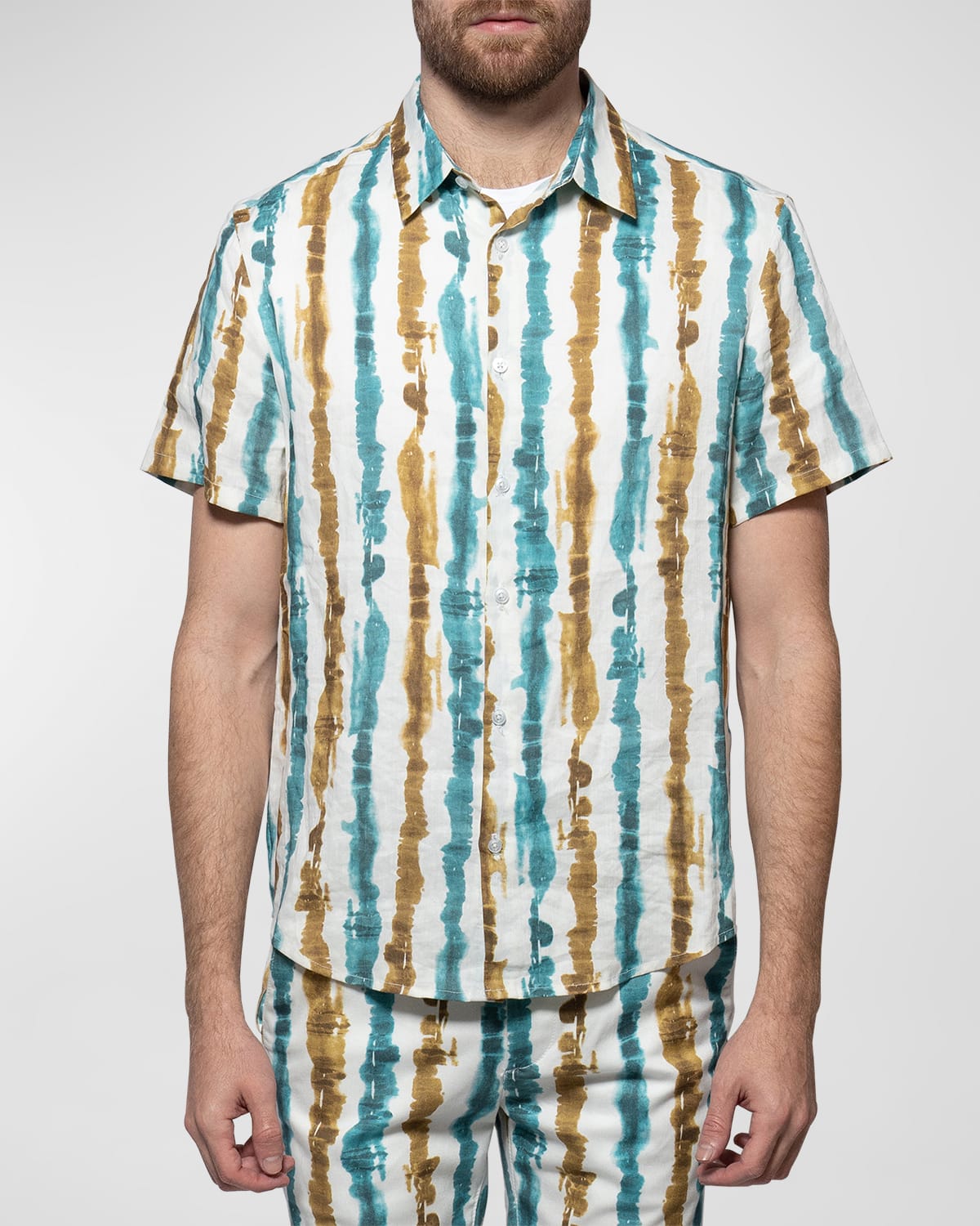 Shop Monfrere Men's Craig Tie-dye Button-front Shirt In St Tropez
