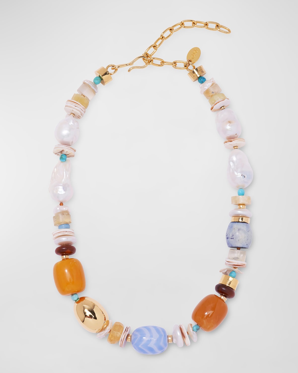 Lizzie Fortunato Concha Necklace with Freshwater Pearls