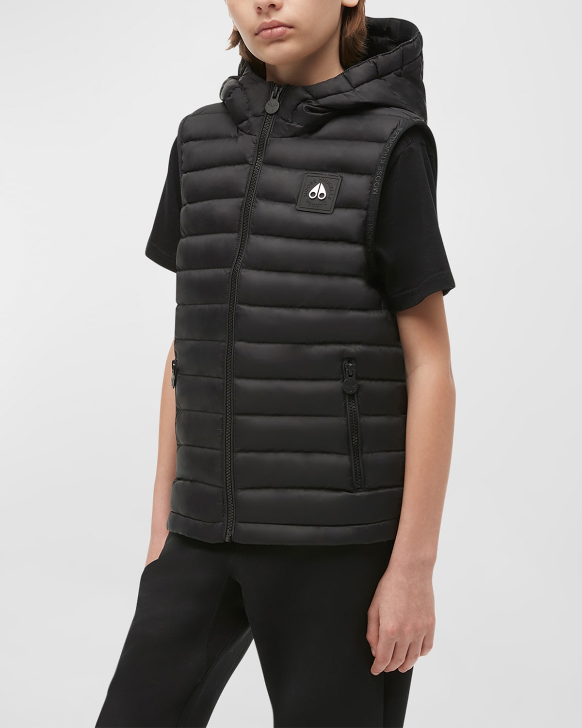 Moose Knuckles Kids' Unisex Air Down Vest In Black