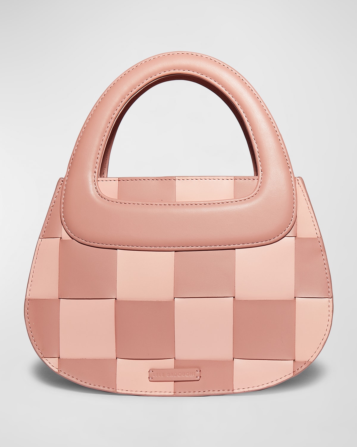 Carla Checkered Leather Top-Handle Bag