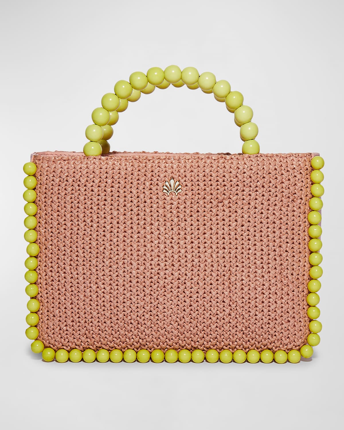 Maya Mini Beaded Raffia Tote Bag