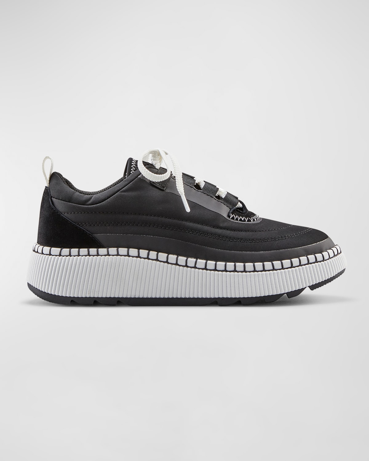 Cougar Sayah Pillowy Nylon Platform Sneakers In Black-white