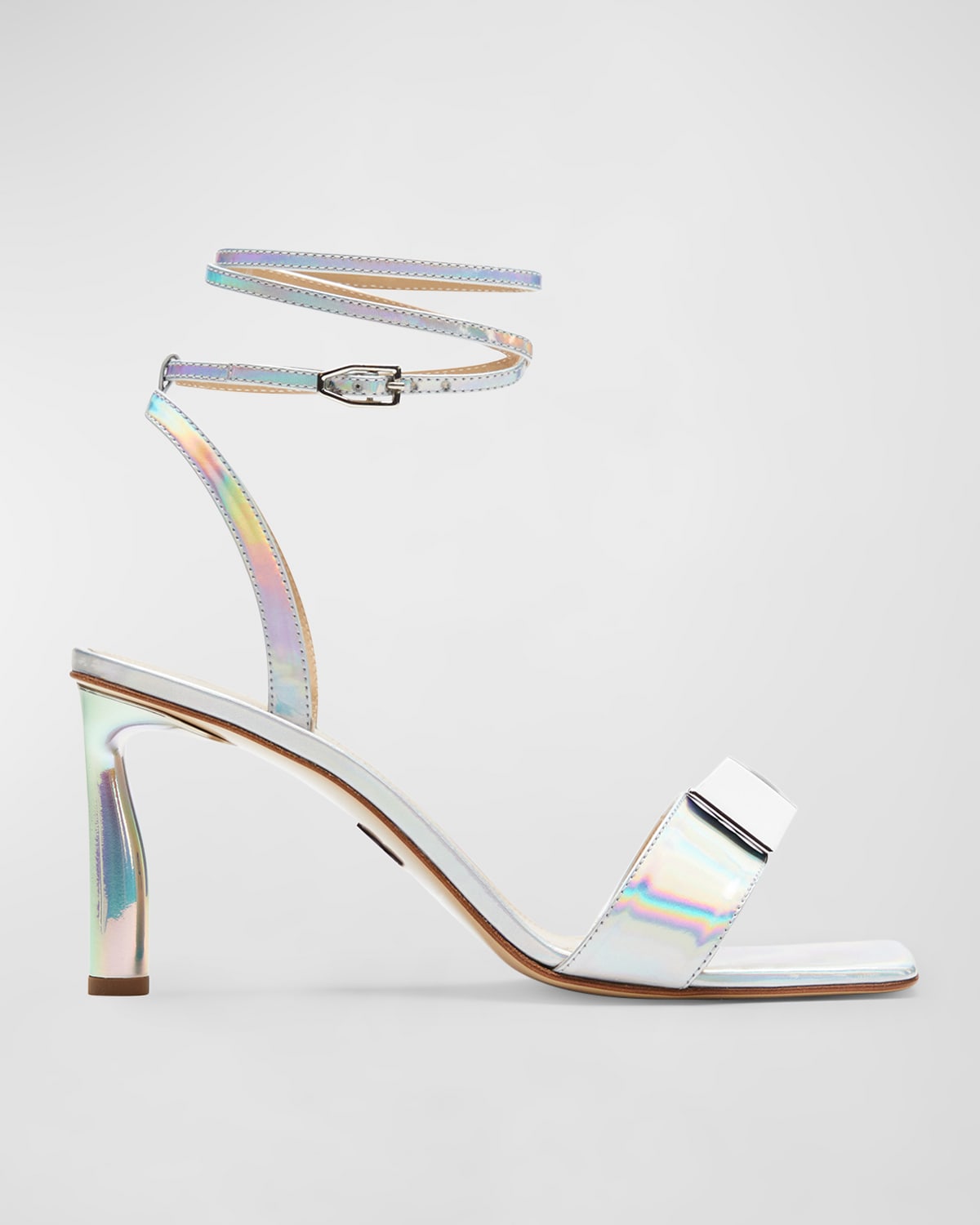 Paul Andrew Iridescent Cube Ankle-strap Sandals In 009 Iridescent