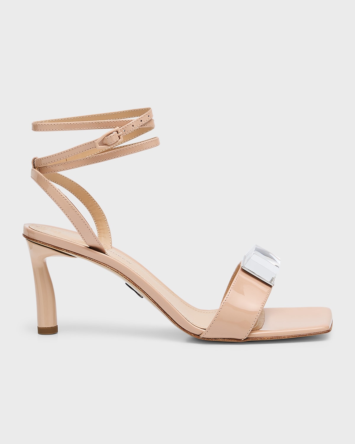 Paul Andrew Iridescent Cube Ankle-strap Sandals In Blush