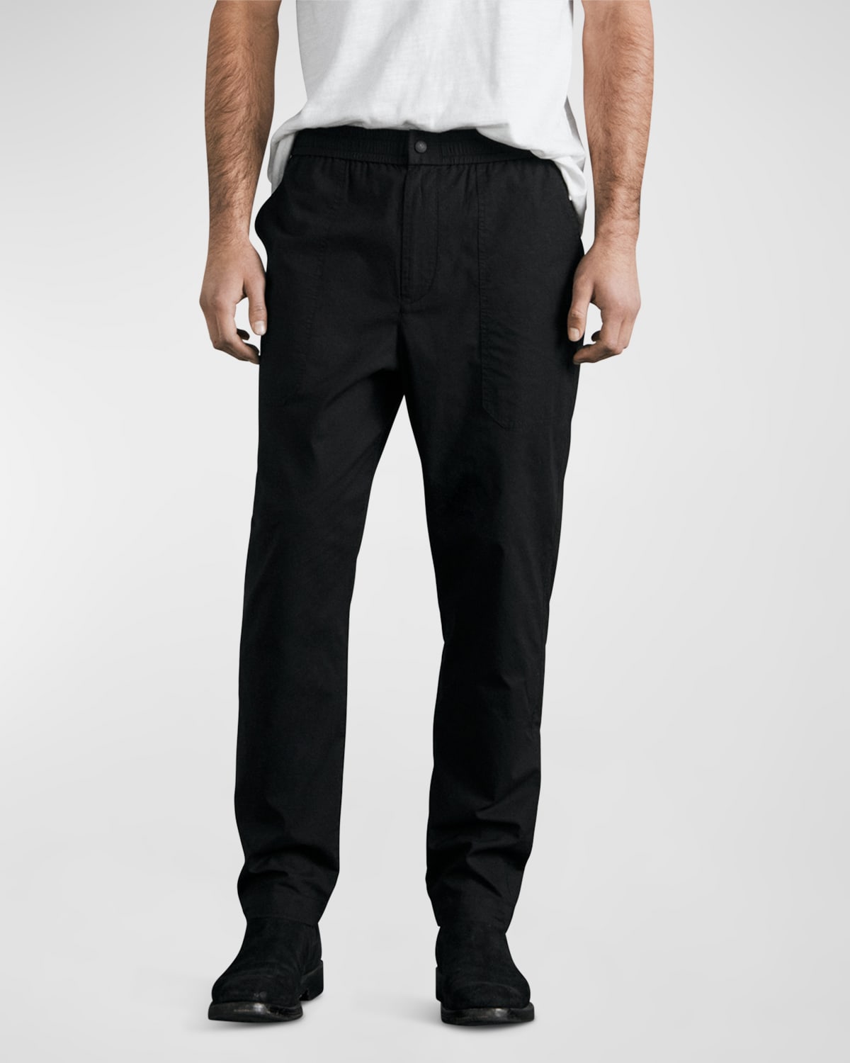Rag & Bone Standard Cotton Blend Flannel Chinos In Blk