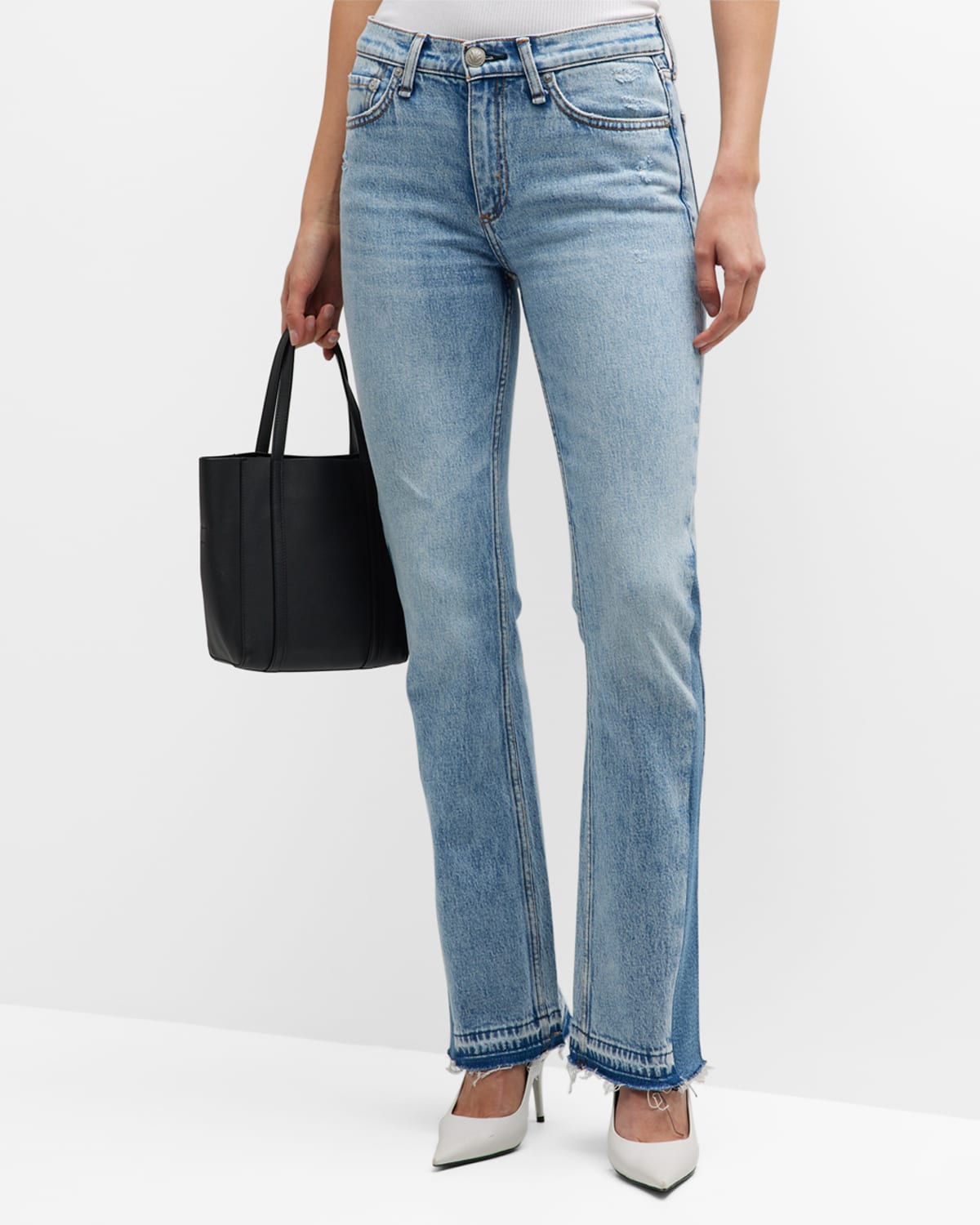 Rag & Bone Peyton Brand-patch Bootcut Mid-rise Stretch-denim Jeans In Lou1