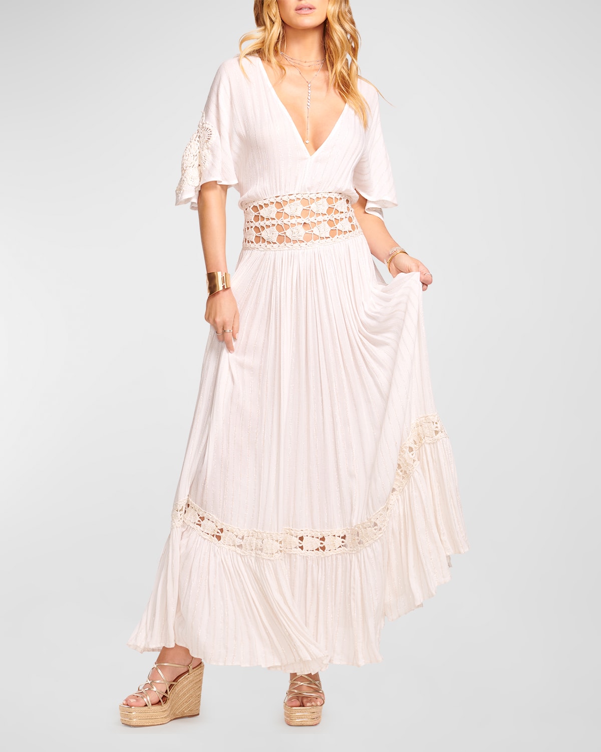 RAMY BROOK MIMI EMBROIDERED COVERUP MAXI DRESS