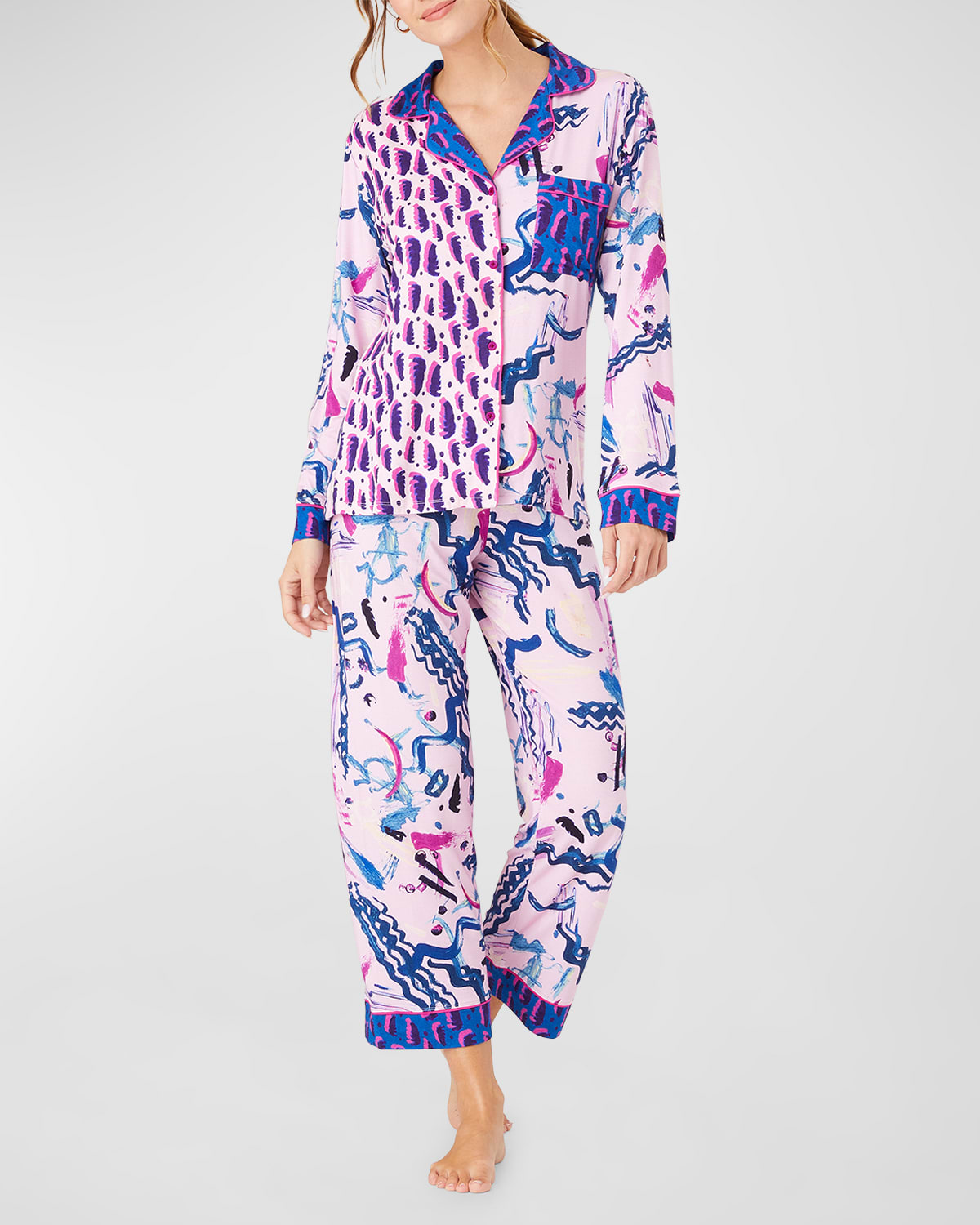The Sofia Printed Cropped Pajama Set