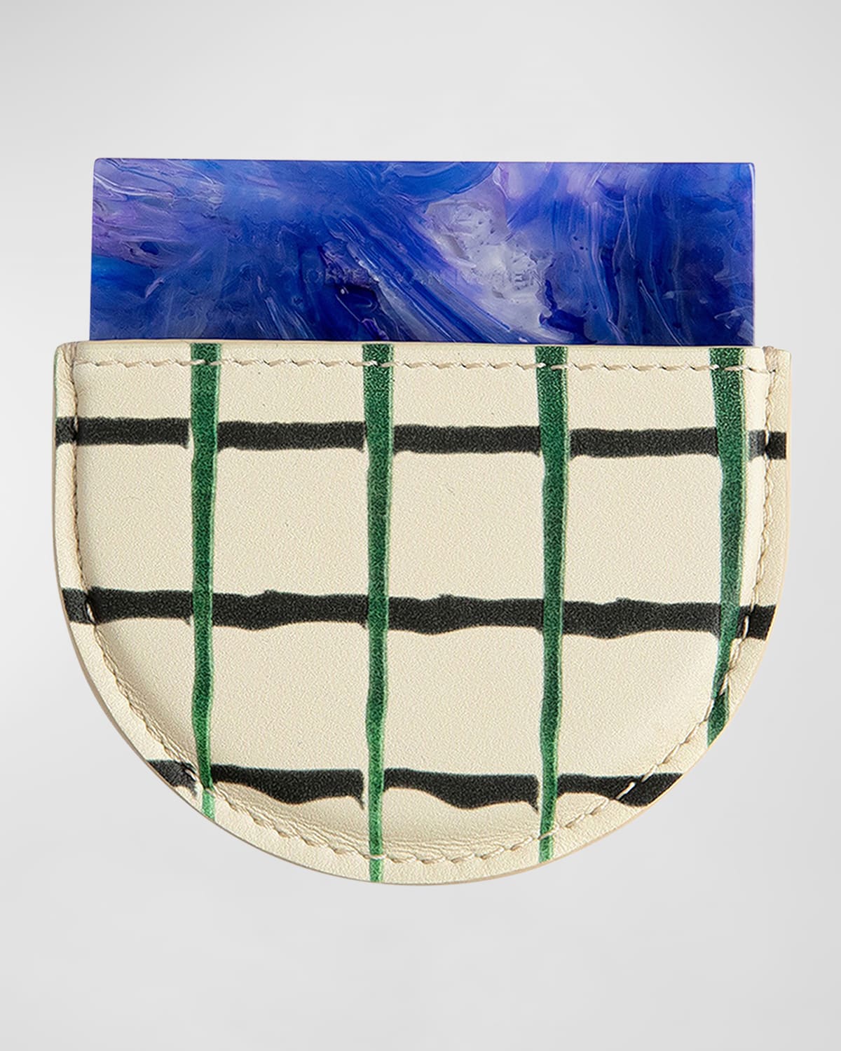 Dries Van Noten Bleu Tartan Handheld Mirror In Bleu Tartan