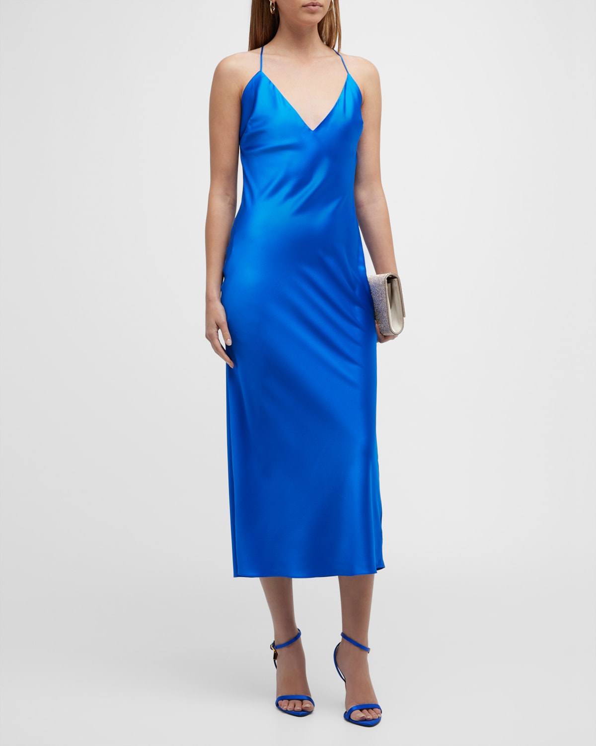Ser.o.ya Rowan Silk Maxi Dress In Royal Blue | ModeSens