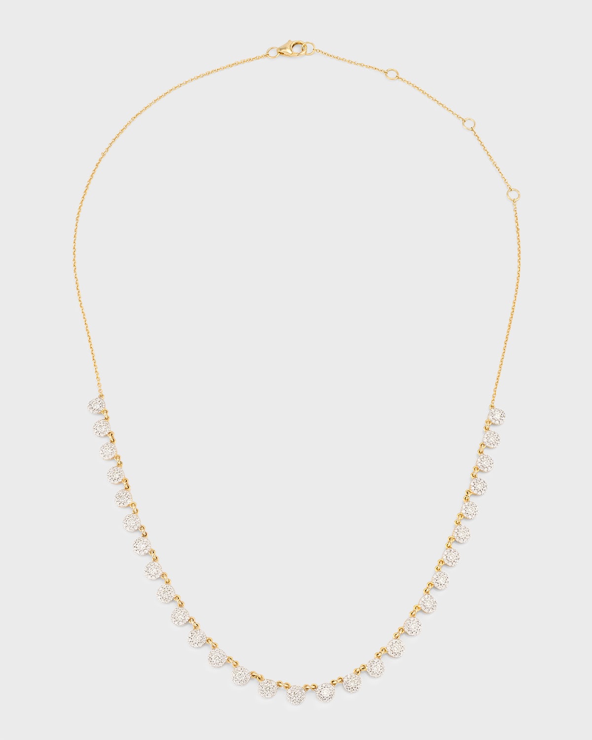 14K Yellow Gold Diamond Disc Necklace