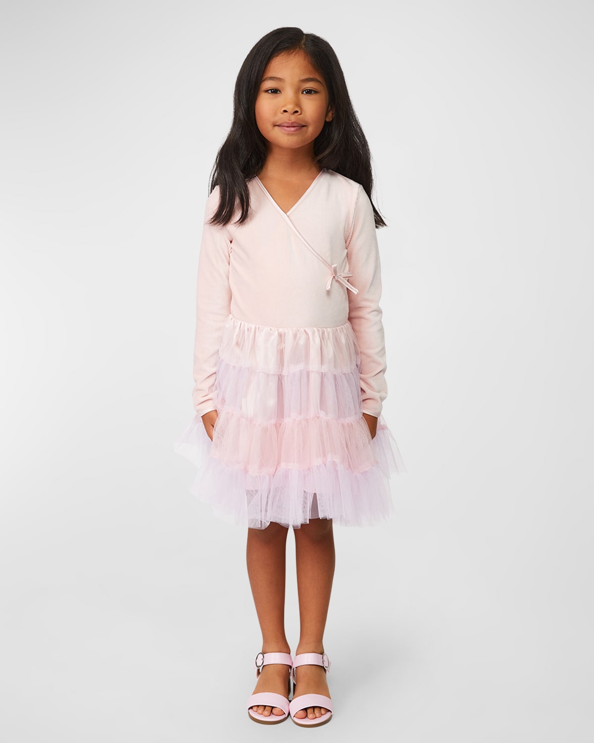 Girl's Mia Ribbed Multicolor Tutu Dress, Size 4-7