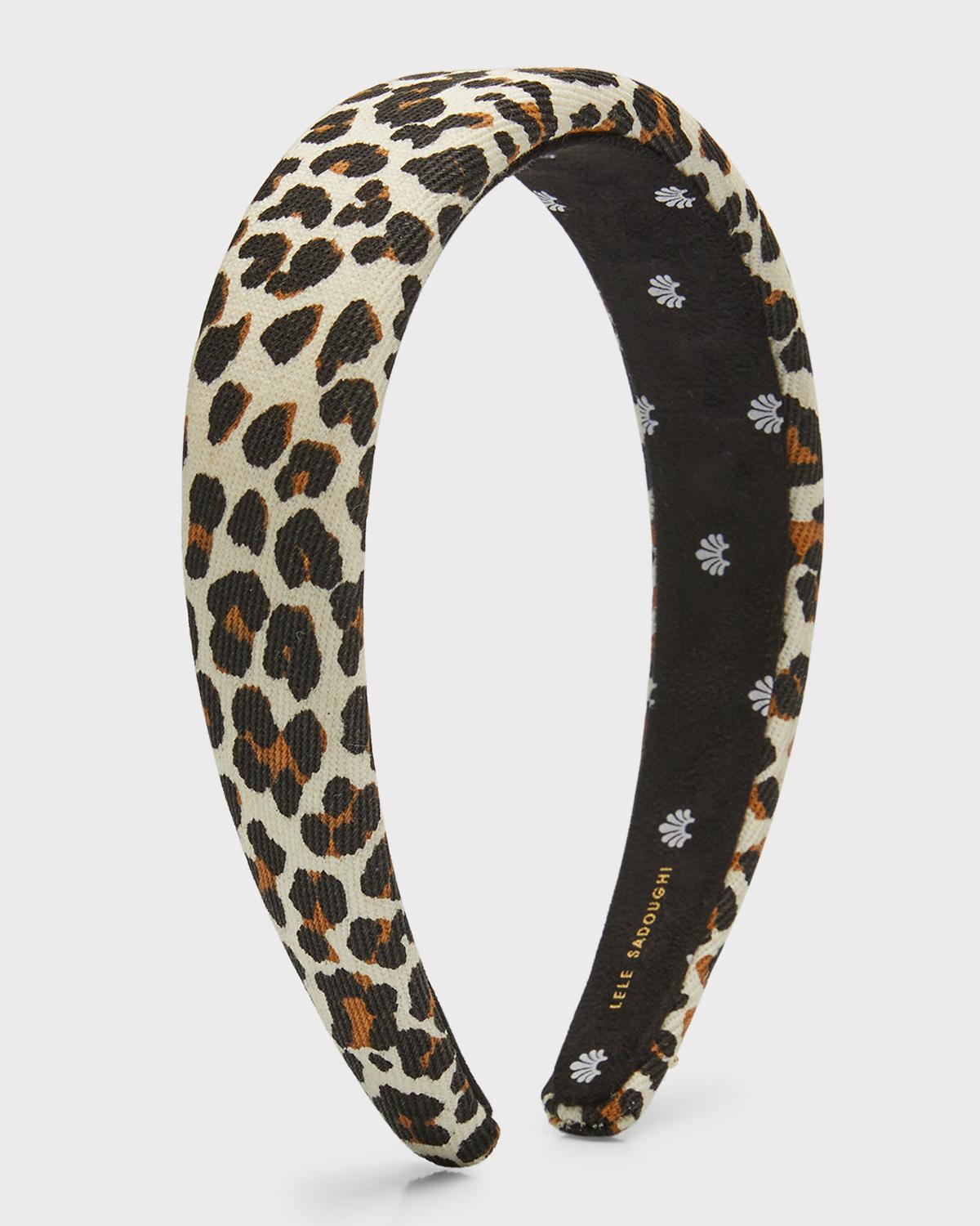 Lele Sadoughi Corduroy Alice Headband In Leopard | ModeSens display picture 1
