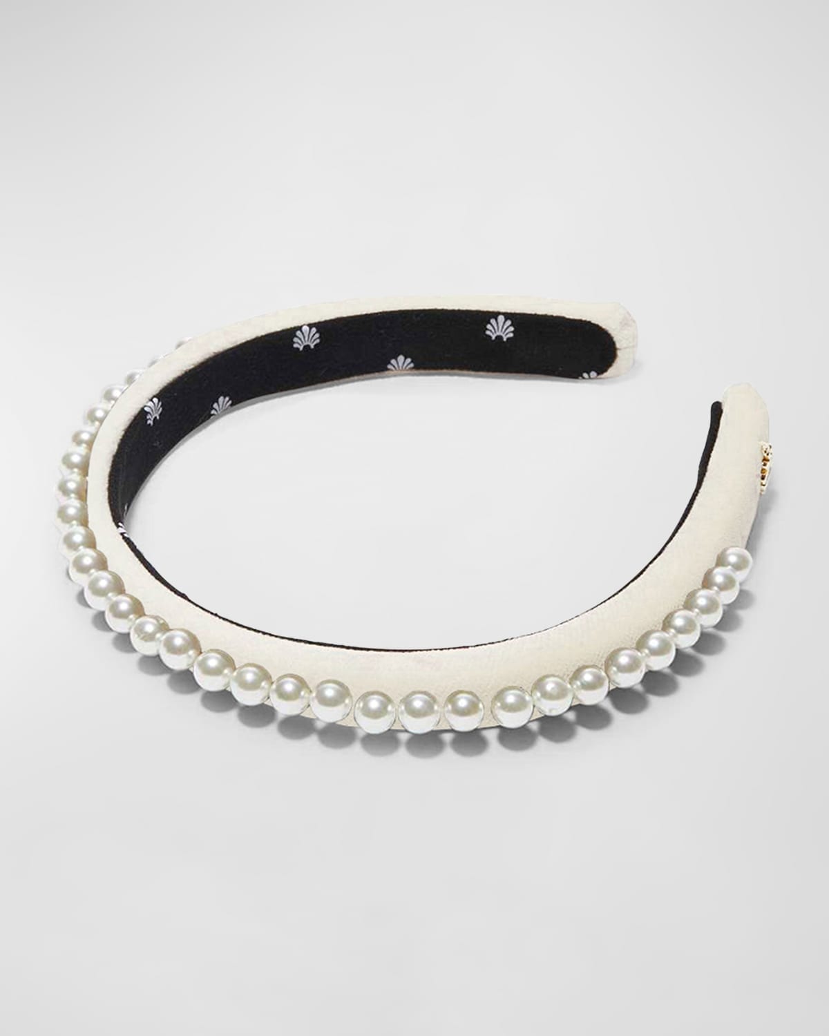 Lele Sadoughi Velvet Pearl Gigi Headband In Ivory