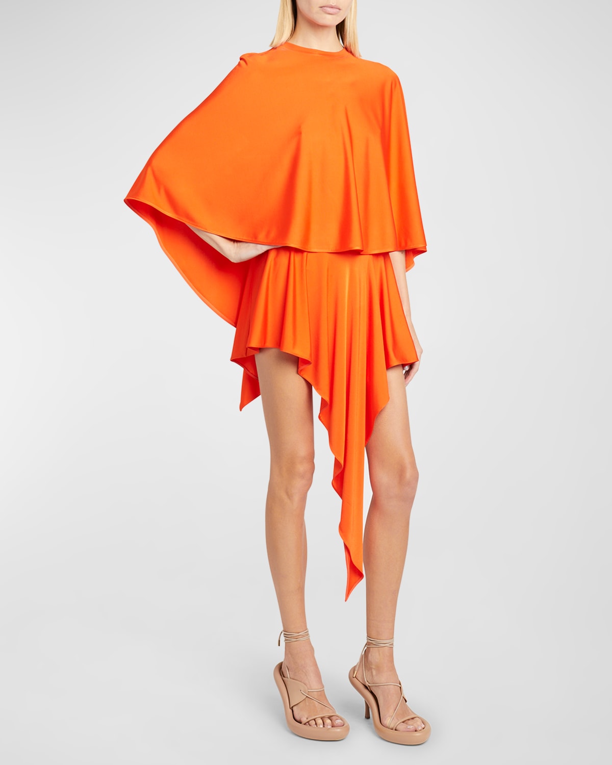 Stella Mccartney High-low Draped Blouse In 7516 Glow Orange