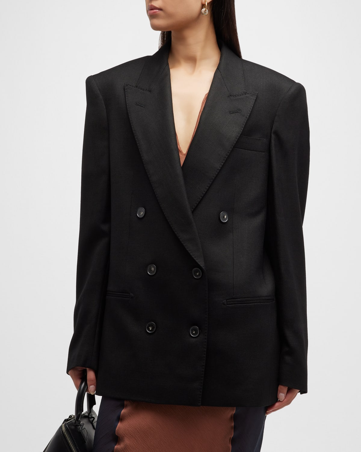 Shop Stella Mccartney Oversized Double-breasted Jacket In 1000 Black