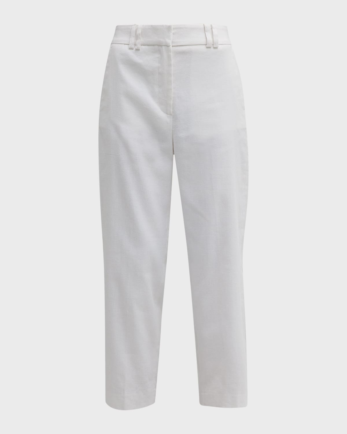 Brochu Walker Talia Cropped Straight-leg Cotton-linen Trousers In Salt White