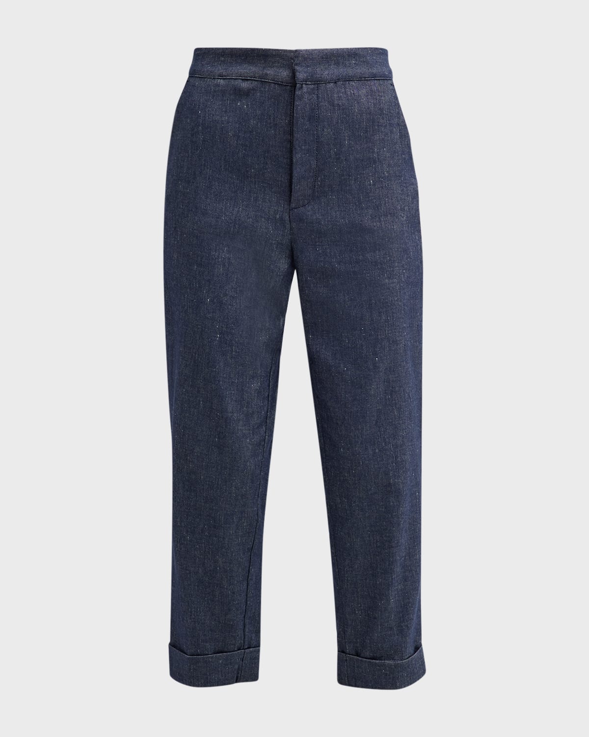 Brochu Walker Westport Cropped Metallic Shimmer Pants In Indigo