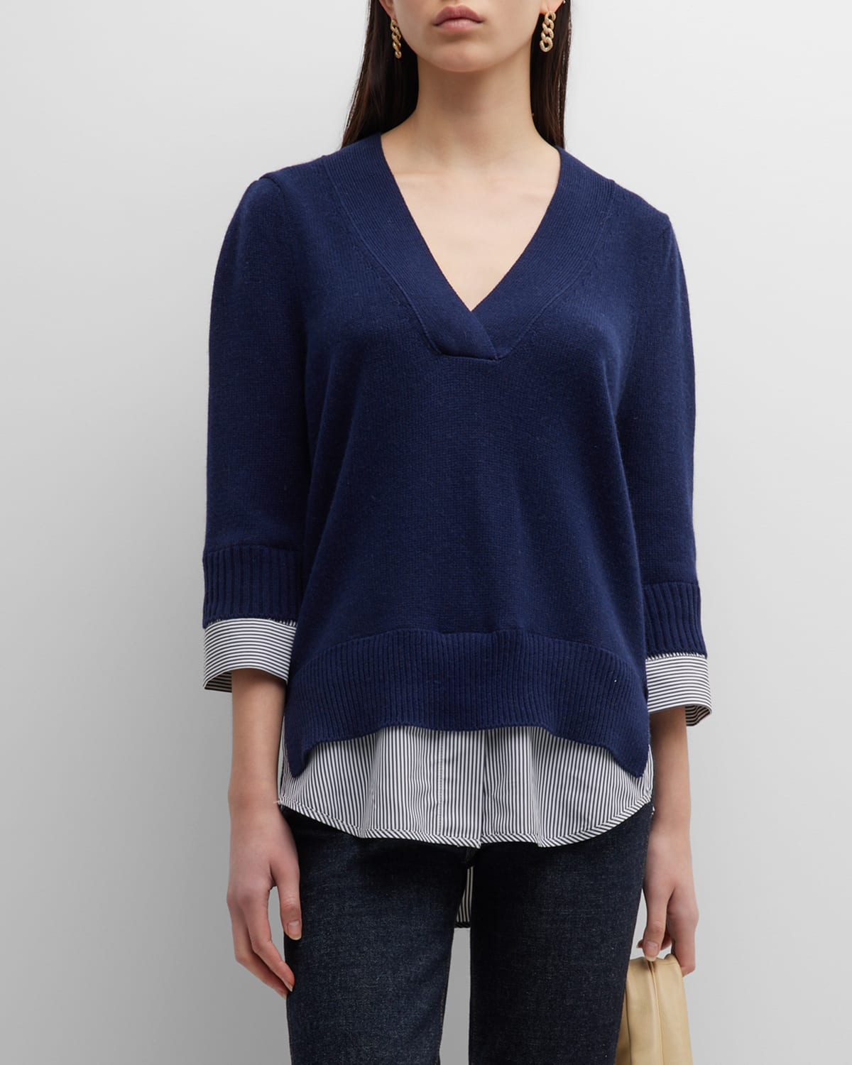 Lucie Layered Cotton-Cashmere Looker