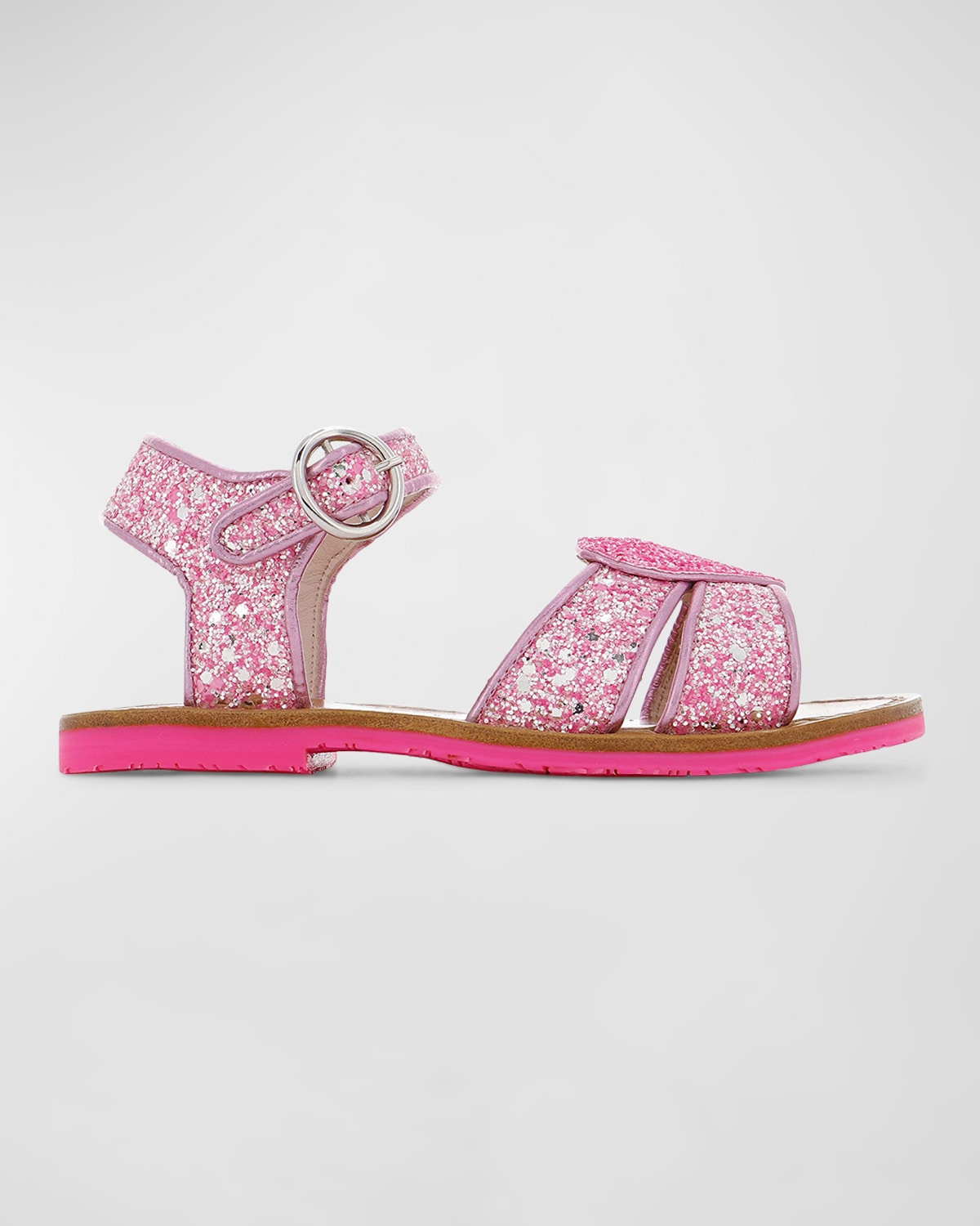 Sophia Webster Kids' Girl's Amora Heart Glitter Sandals, Baby/toddlers In Pink Punch Cryst