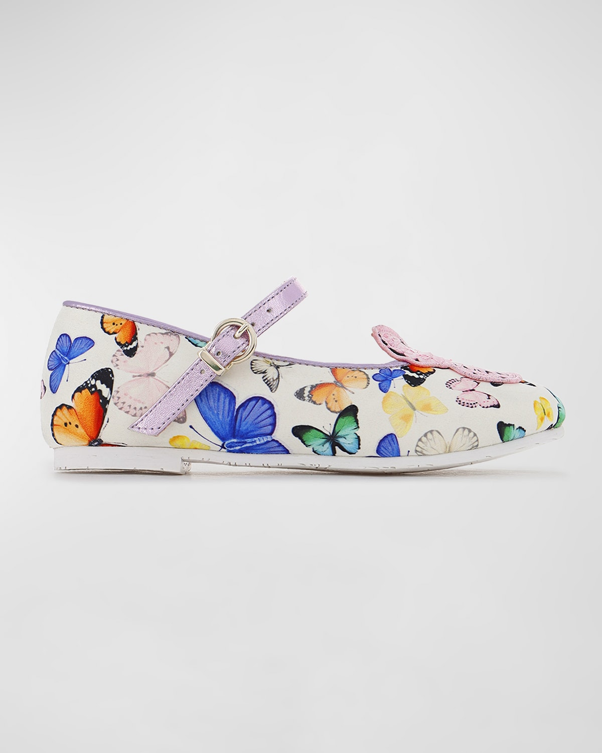 Girl's Butterfly-Print Ballerina Flats, Baby/Toddlers/Kids