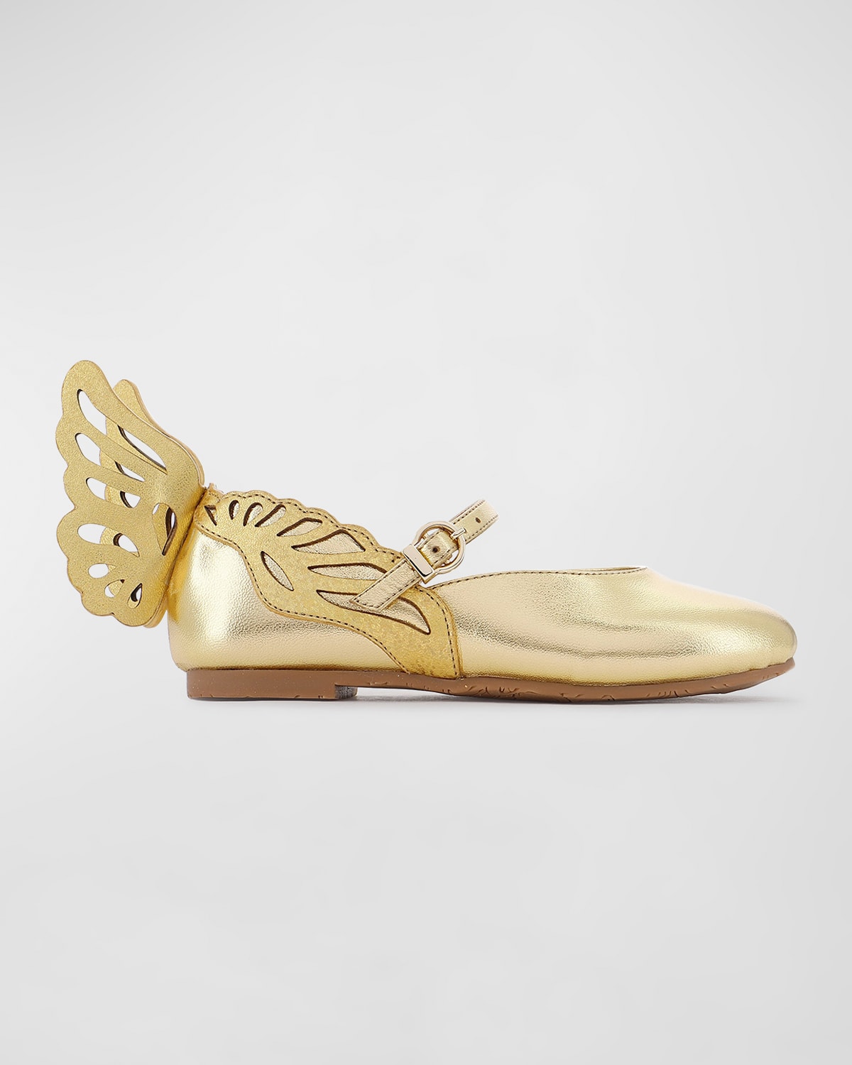 Sophia Webster Girl's Heavenly Flat Glitter Butterfly-wing Flats, Baby/toddlers/kids In Gold