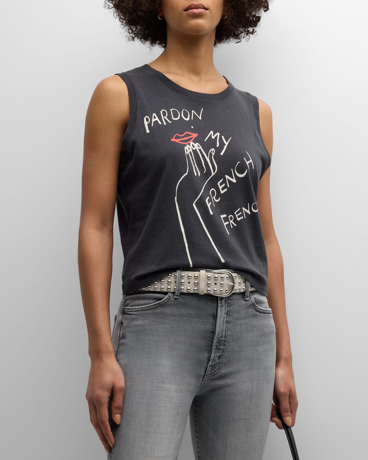 Shop Mother The Strong And Silent Type Tank Top In French French Fre
