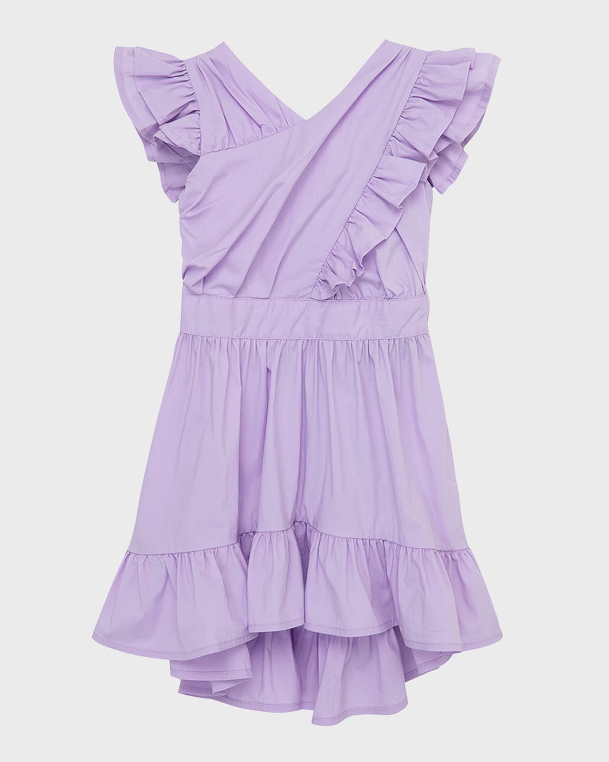 Girl's High Low Ruffled Wrap Dress, Size 4-6X