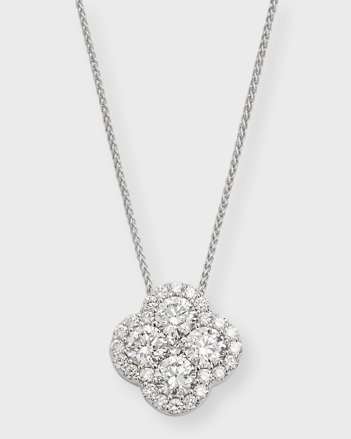 18k White Gold Diamond Pendant Necklace, 18"L, 1.37tcw