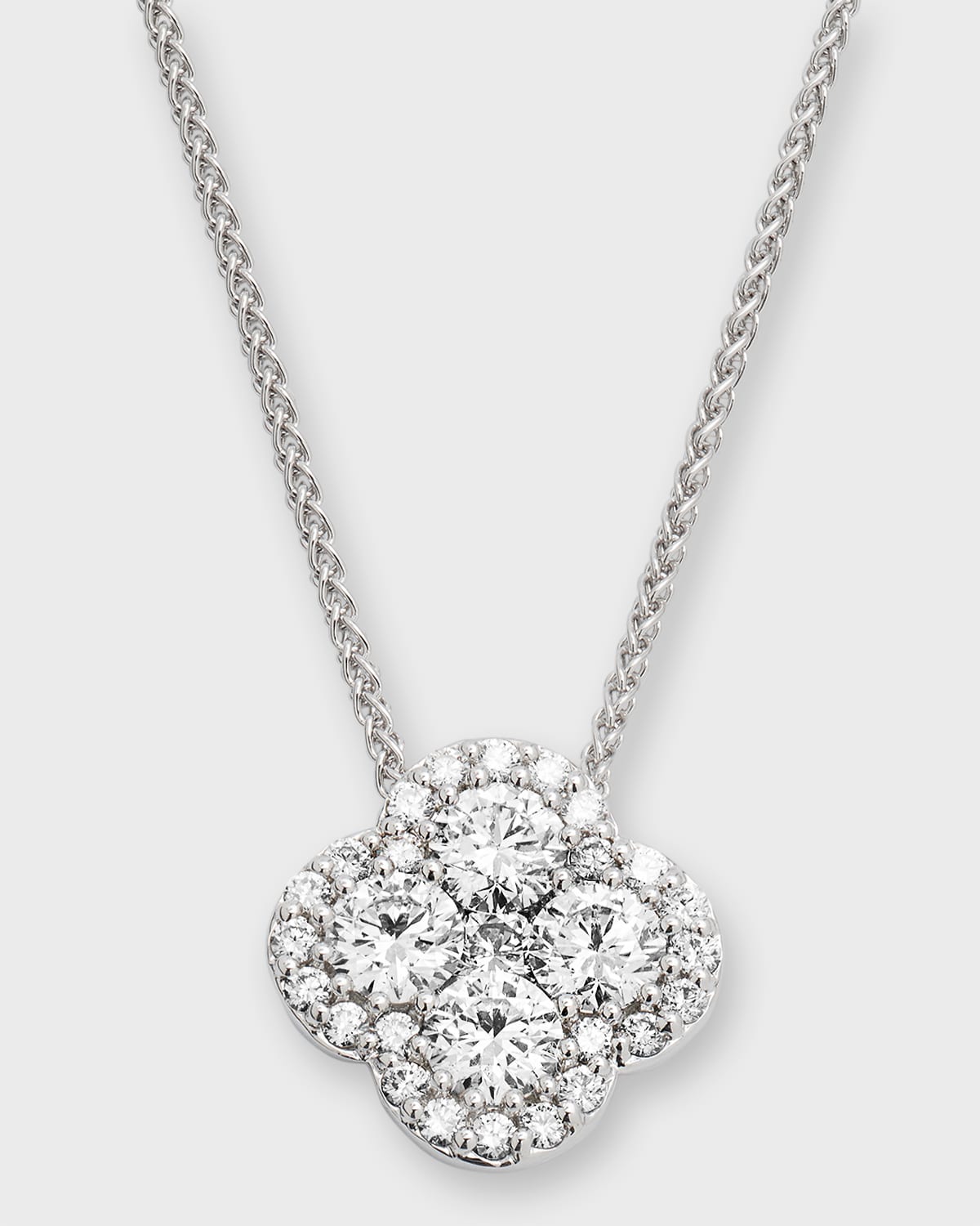18k White Gold Diamond Pendant Necklace