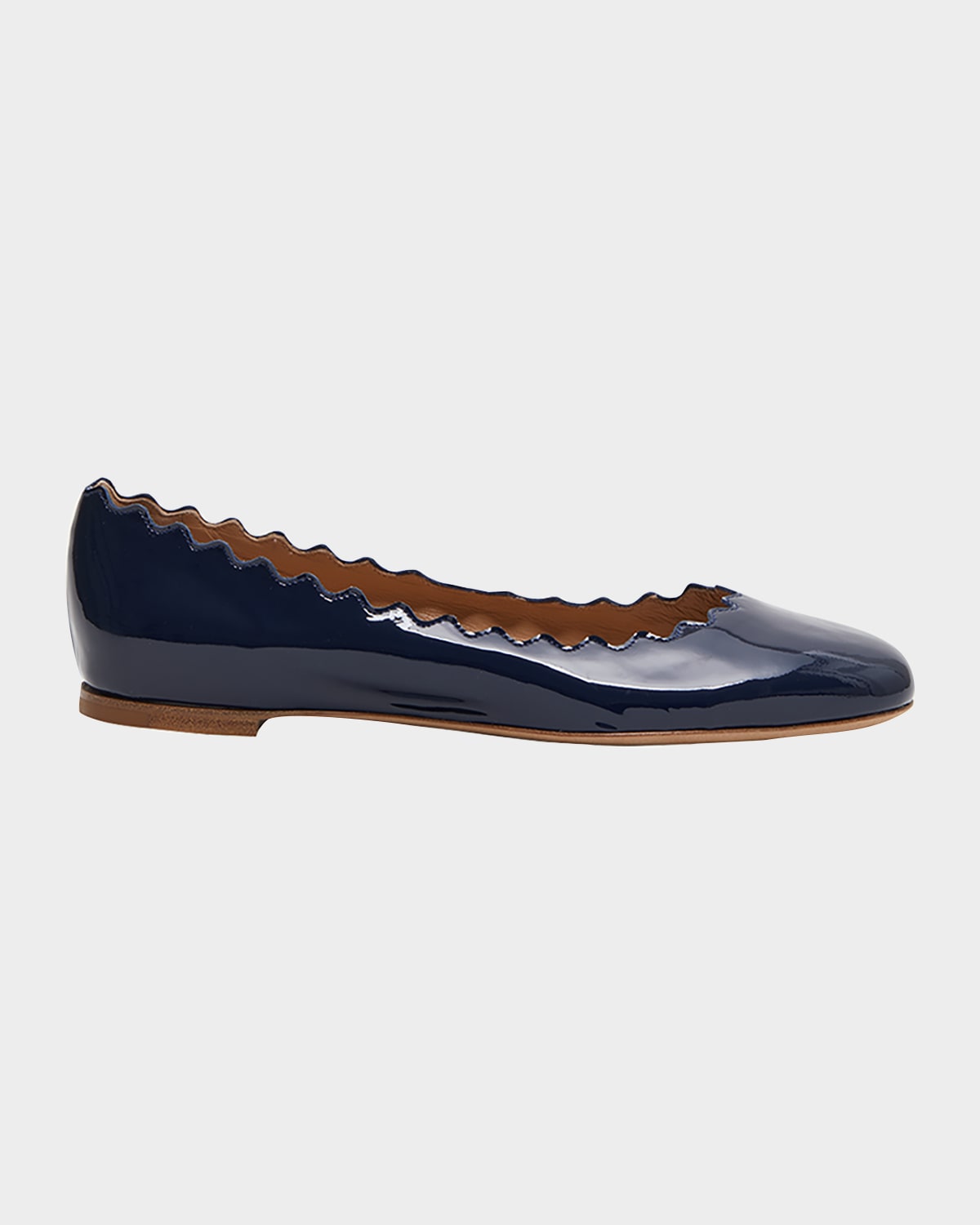 Chloé Lauren Patent Leather Ballet Flats In Blue