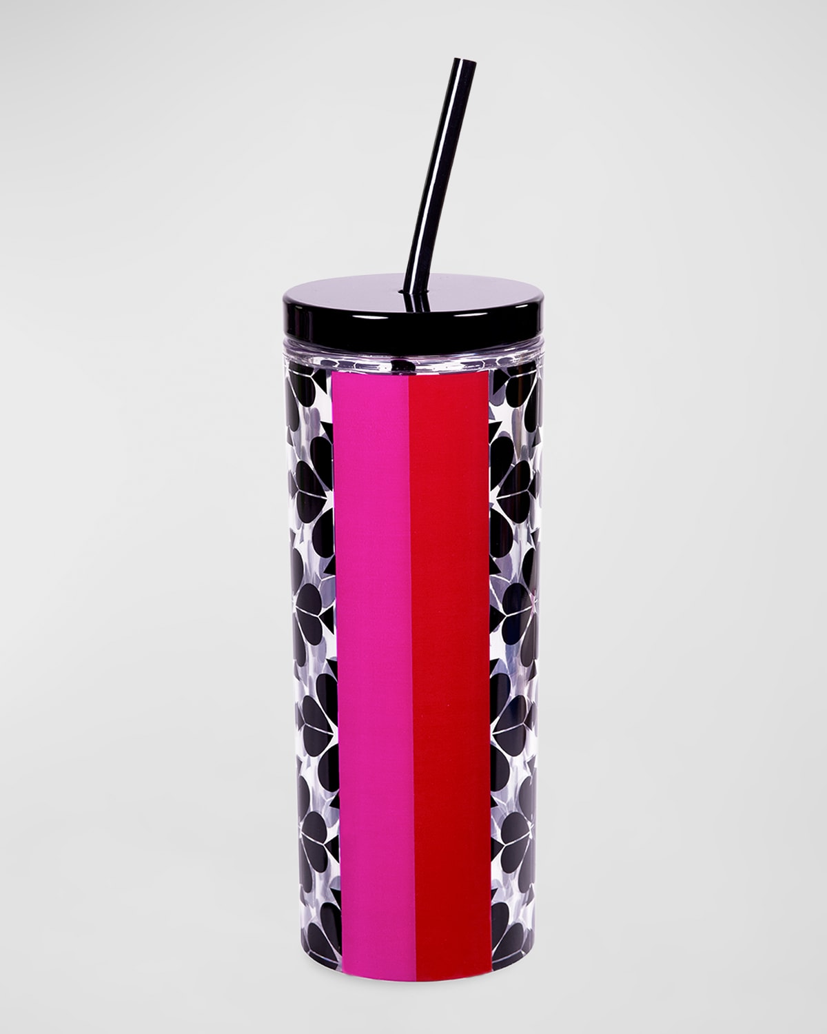 Kate Spade New York For Visual Comfort Signature Acrylic Tumbler With Straw In Black