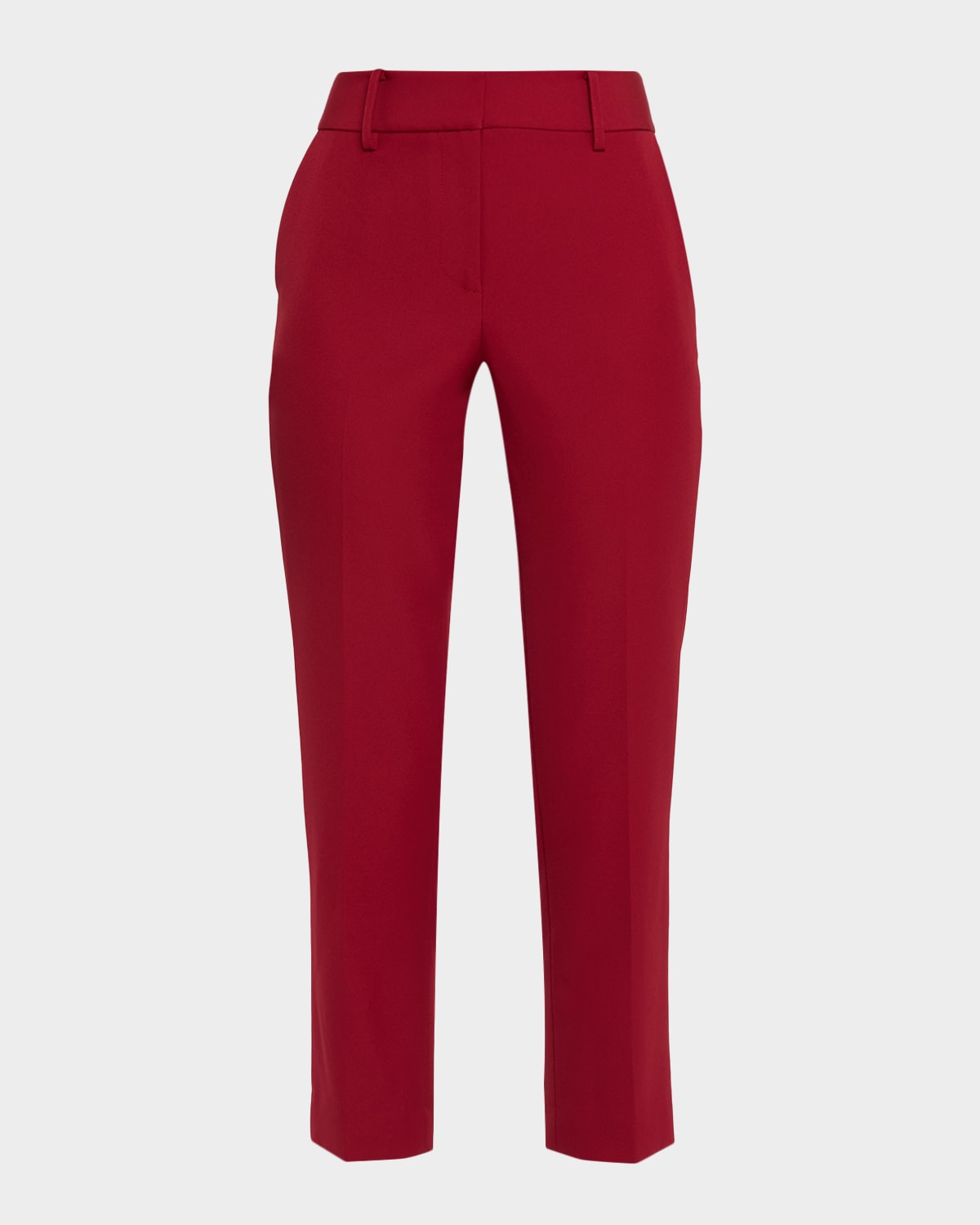 Milly Nicola Cropped Slim Cady Pants In Red